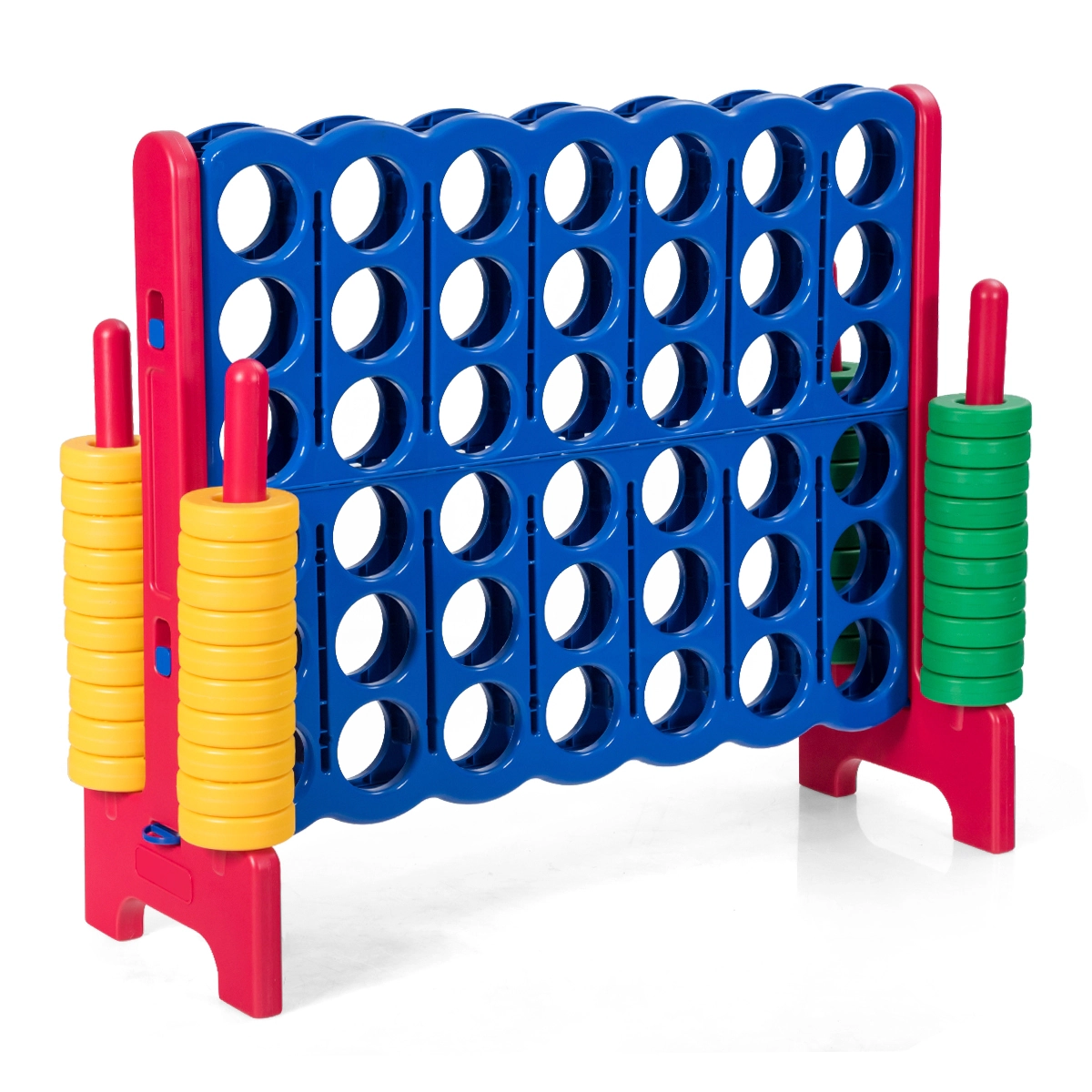 SUGIFT Red Jumbo 4-to-Score Giant Game Set with 42 Rings and Quick-Release Slider 47.5-in W 17-in D 41-in H