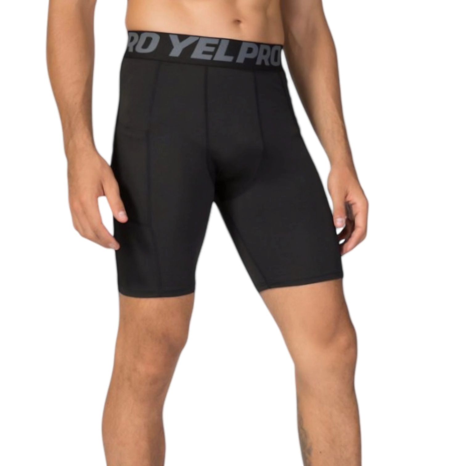 Anna-Kaci Men's Compression Fit Performance Shorts with Wide Waistband and Moisture-Wicking Stretch Fabric