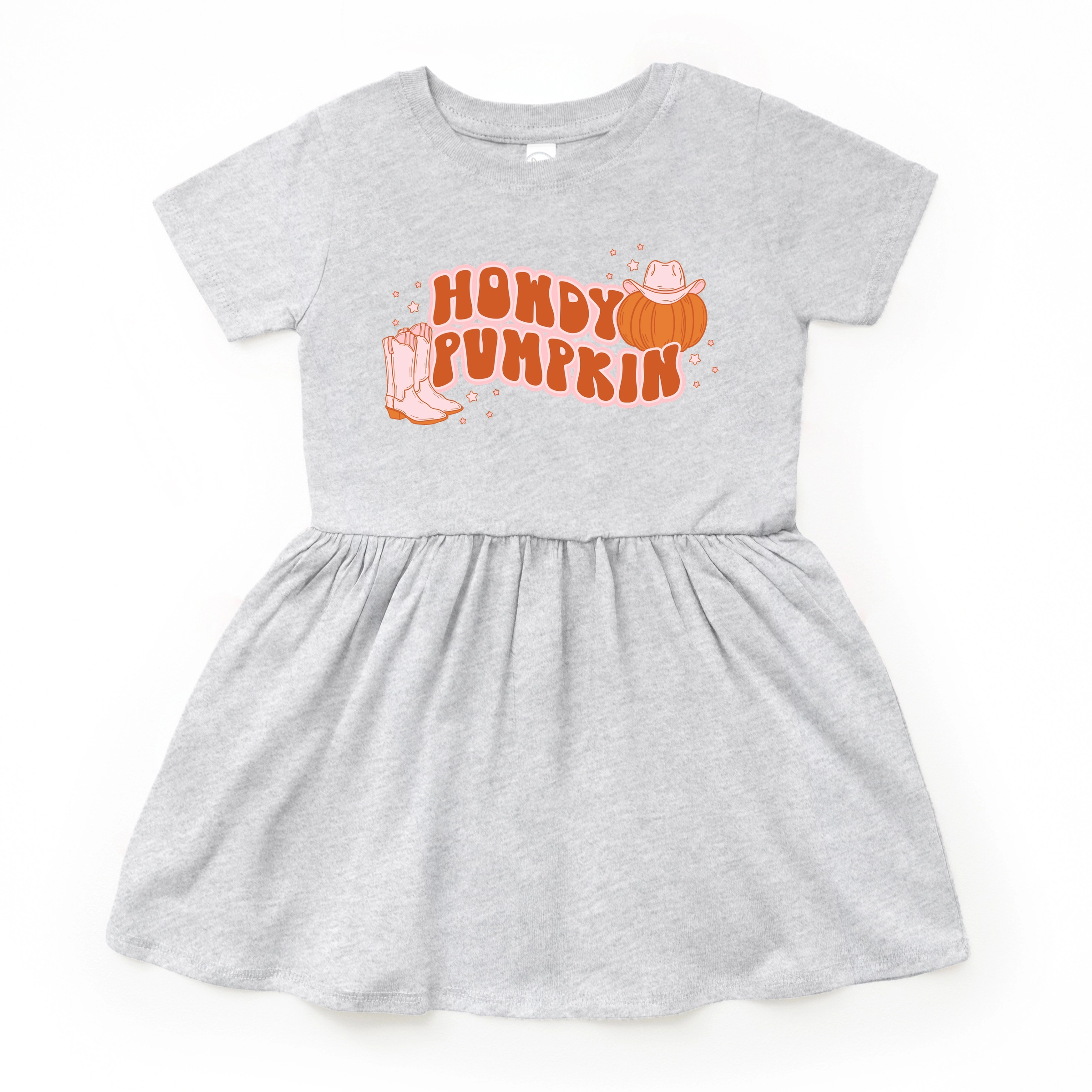 The Juniper Shop - Toddler Girl's Graphic Dress Howdy Pumpkin Boots