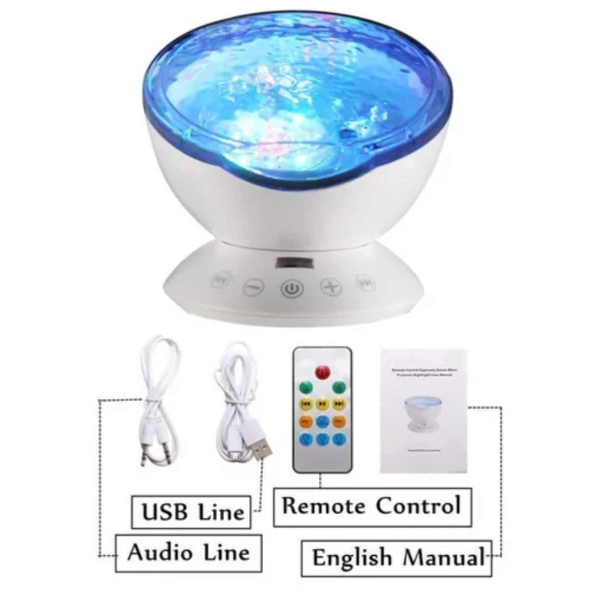 Playlearn Unisex Night Light with Sound Ocean Wave Projector