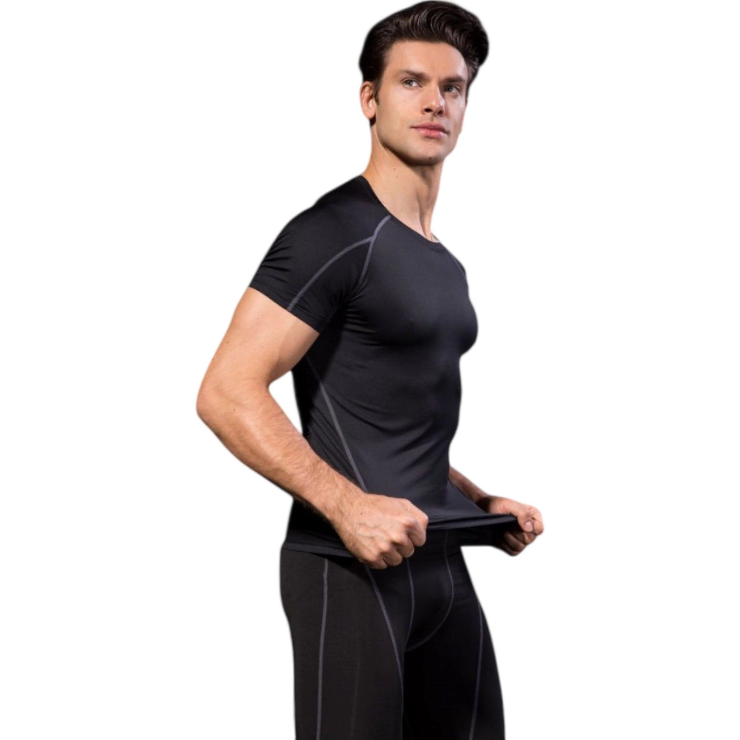Anna-Kaci Men's Compression Short Sleeve Athletic T-Shirt with Moisture-Wicking Stretch Fabric for Training and Workouts