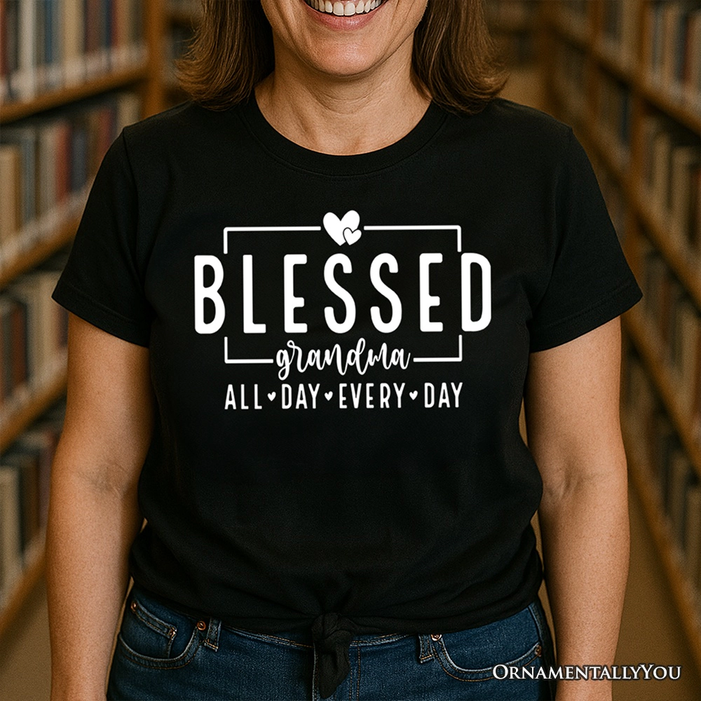 OrnamentallyYou Womens Blessed Grandma T-Shirt