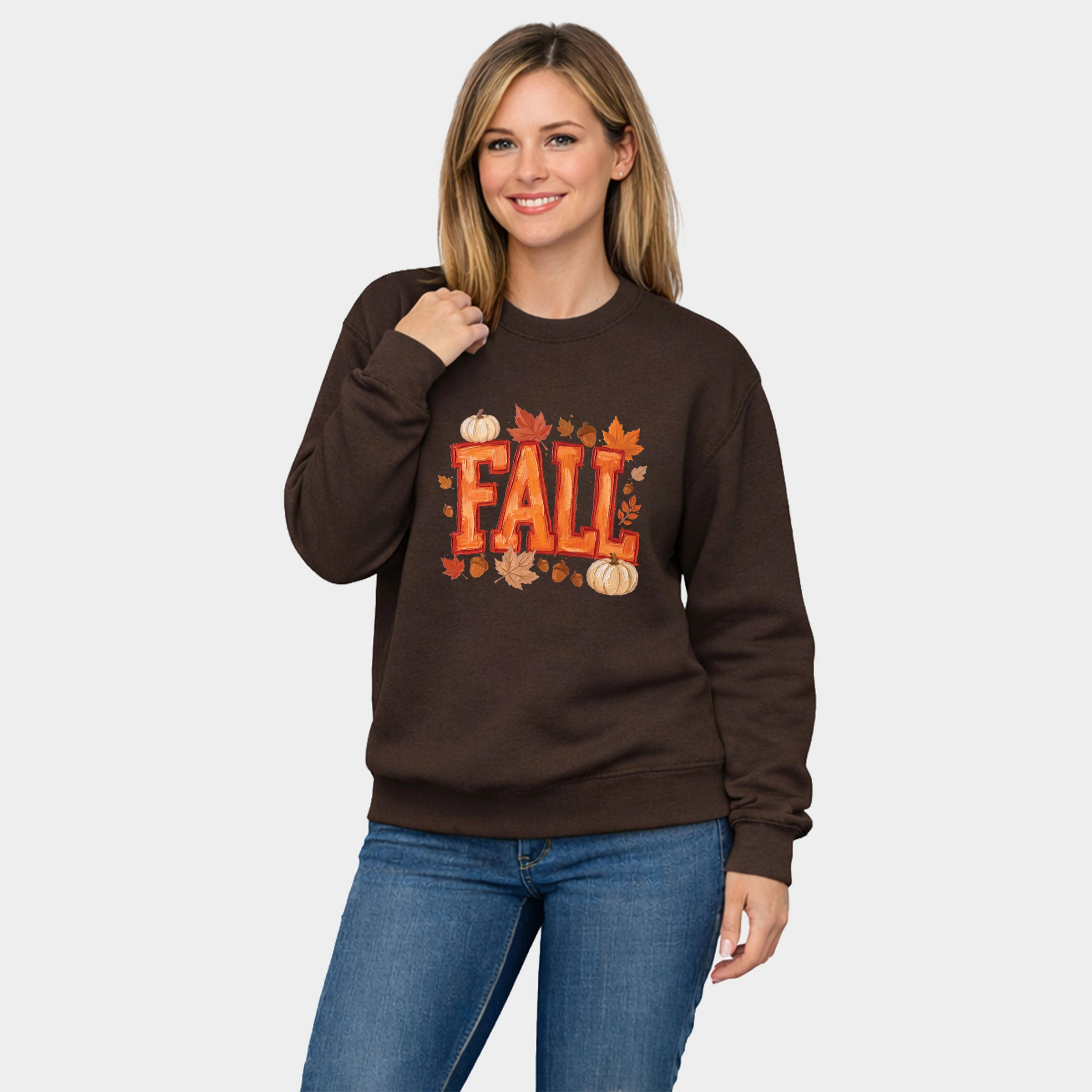 Simply Sage Market - Women's Graphic Sweatshirt Fall Block Painted