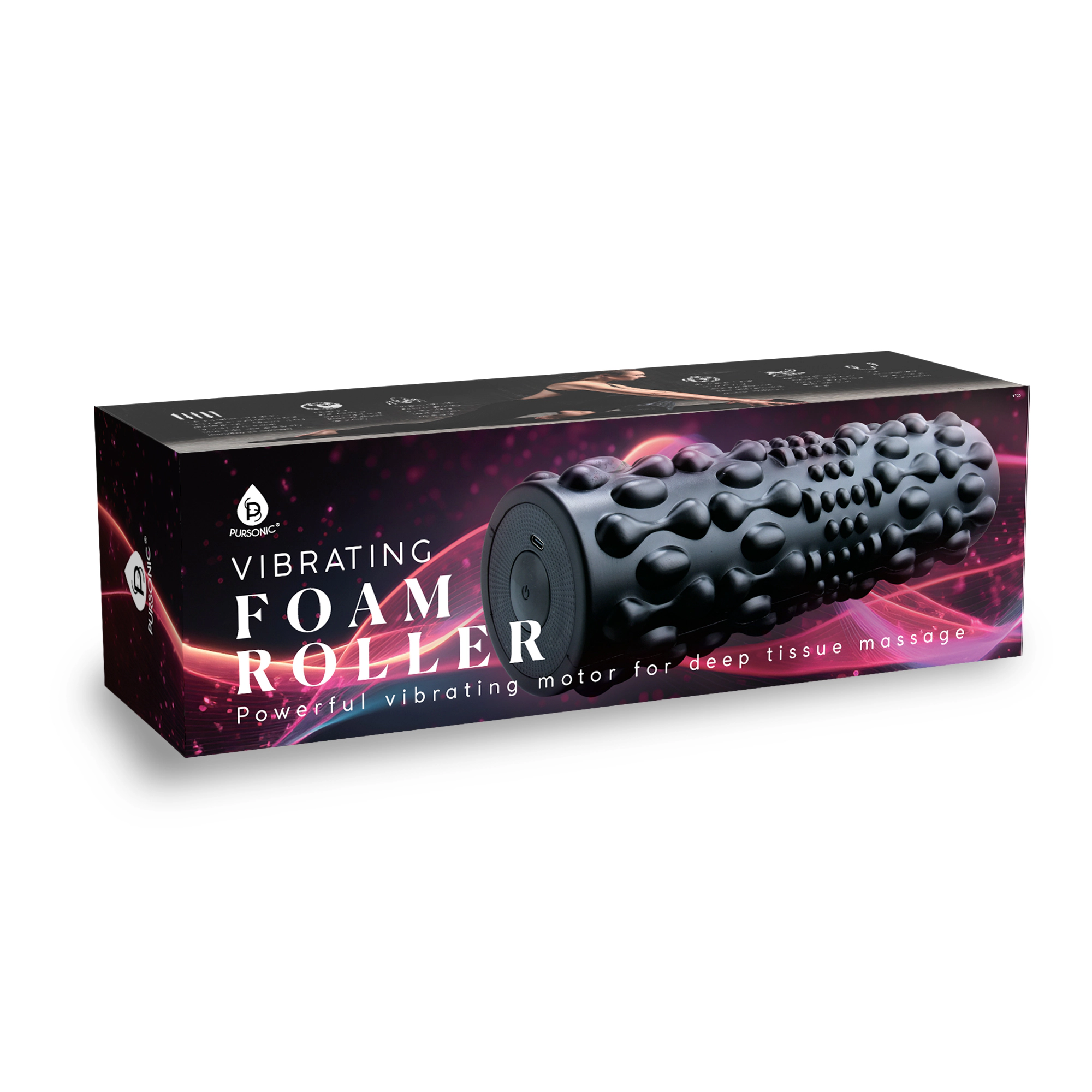 Pursonic Unisex Fitness Recovery Vibrating Foam Roller with 5-Speed Massage Therapy & Deep Muscle Relief