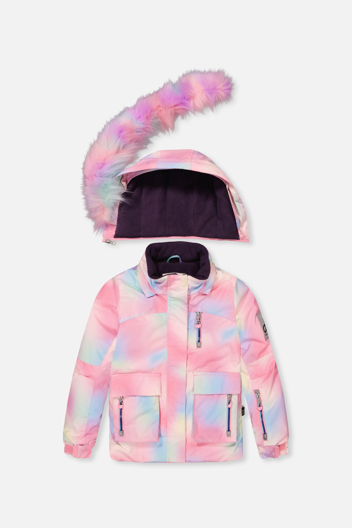 Deux par Girls Unicorn Print Two Piece Play Snowsuit with Hooded Jacket and Snow Pants