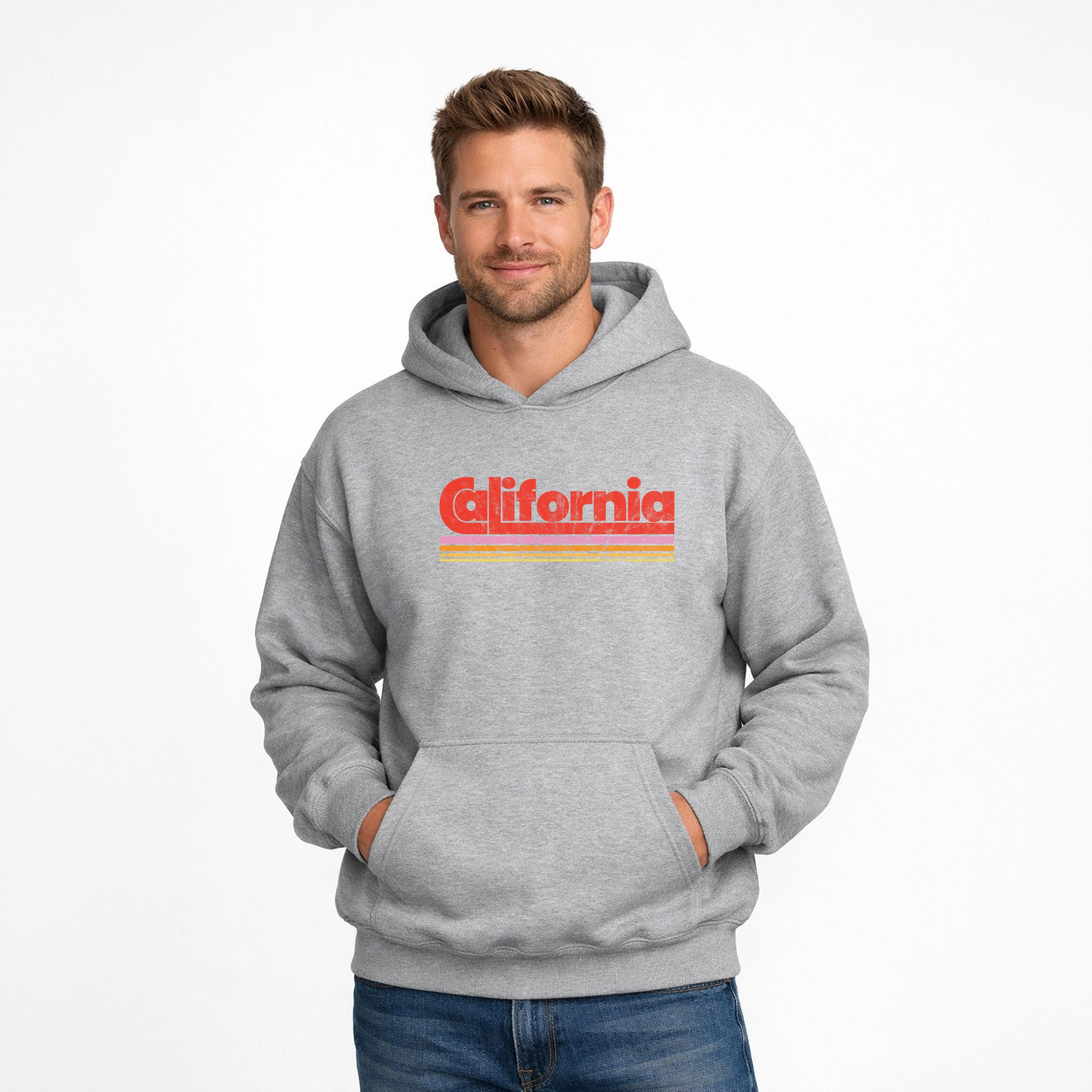 Simply Sage Market - Men's Graphic Hoodie California Retro Stripes