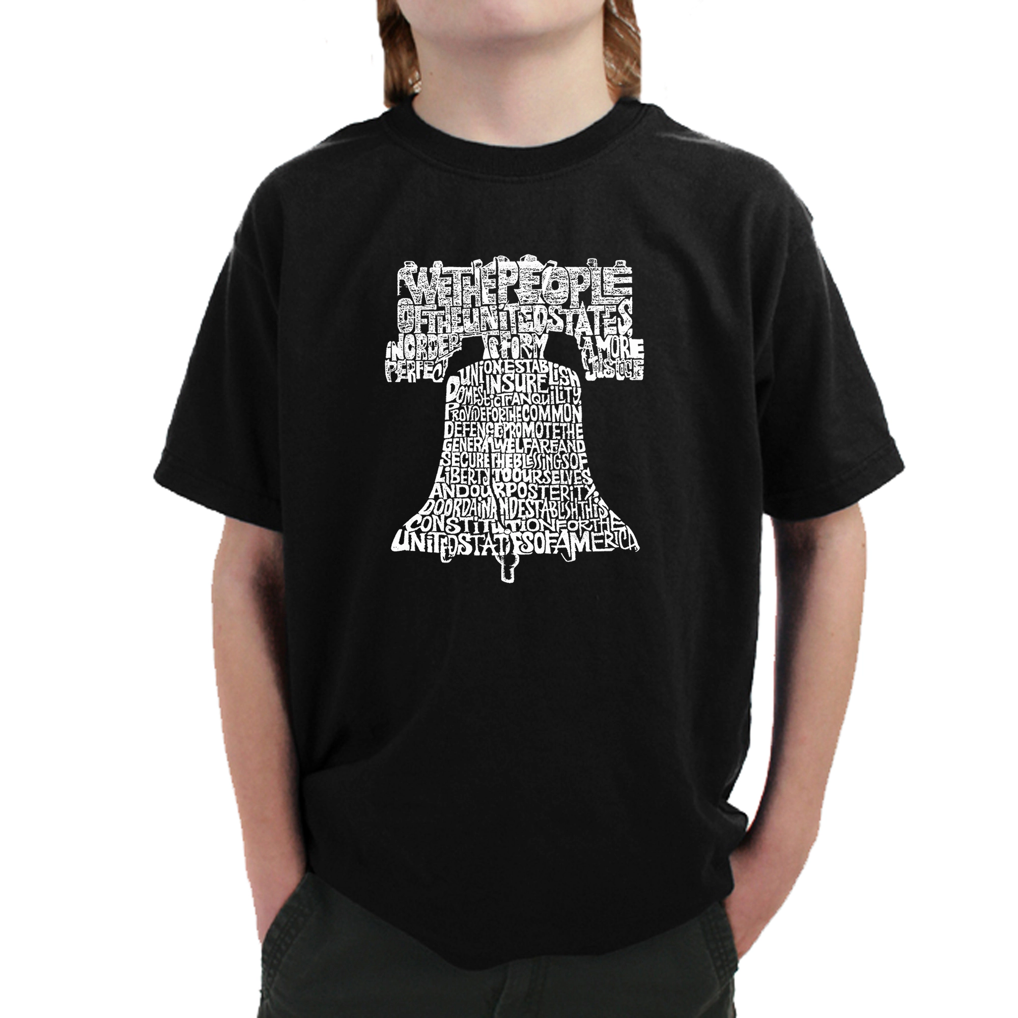 LA Pop Art Boy's Word T-Shirt - Liberty Bell