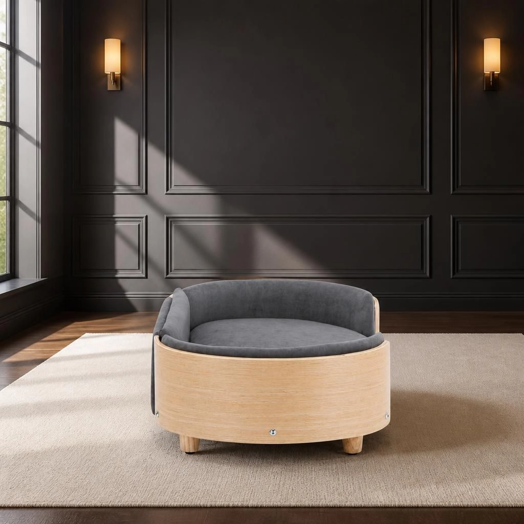 Ifmall Sturdy Plywood Elevated Pet Bed for Indoor Cats and Dogs
