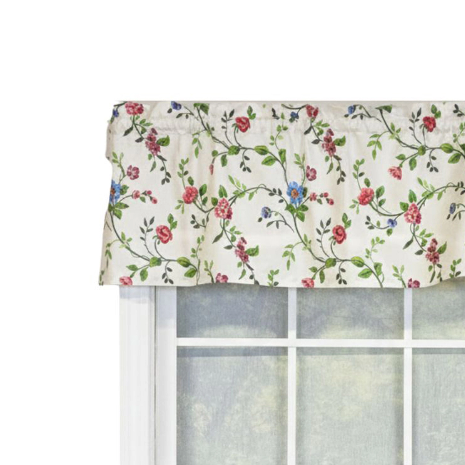 RLF Home 100% Cotton High Quality English Ivy Tailored Window Valance with 1.5" Rod Pocket 50" W X 12" L Spring