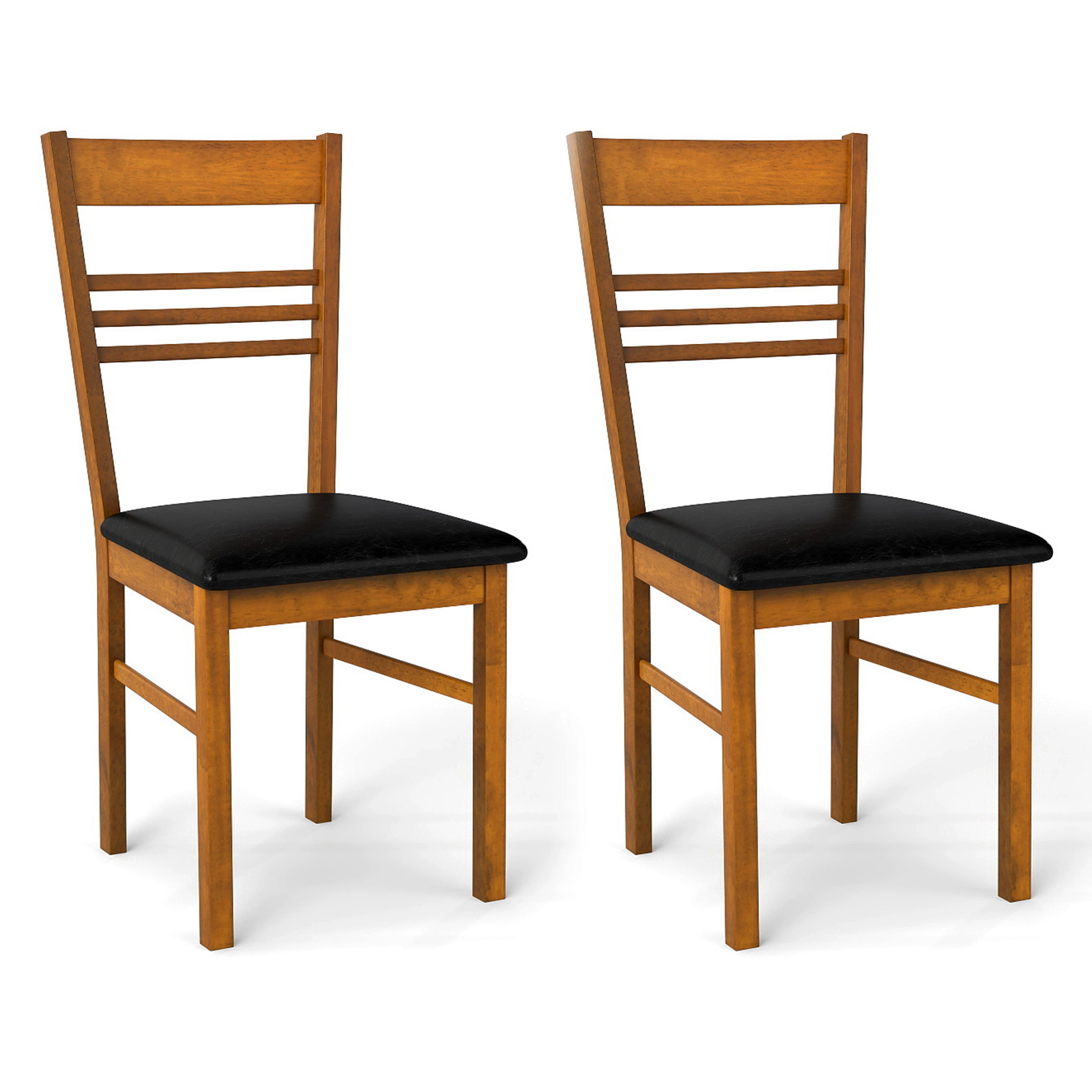 LJG Wood Dining Chairs Set of 2 with Rubber Frame