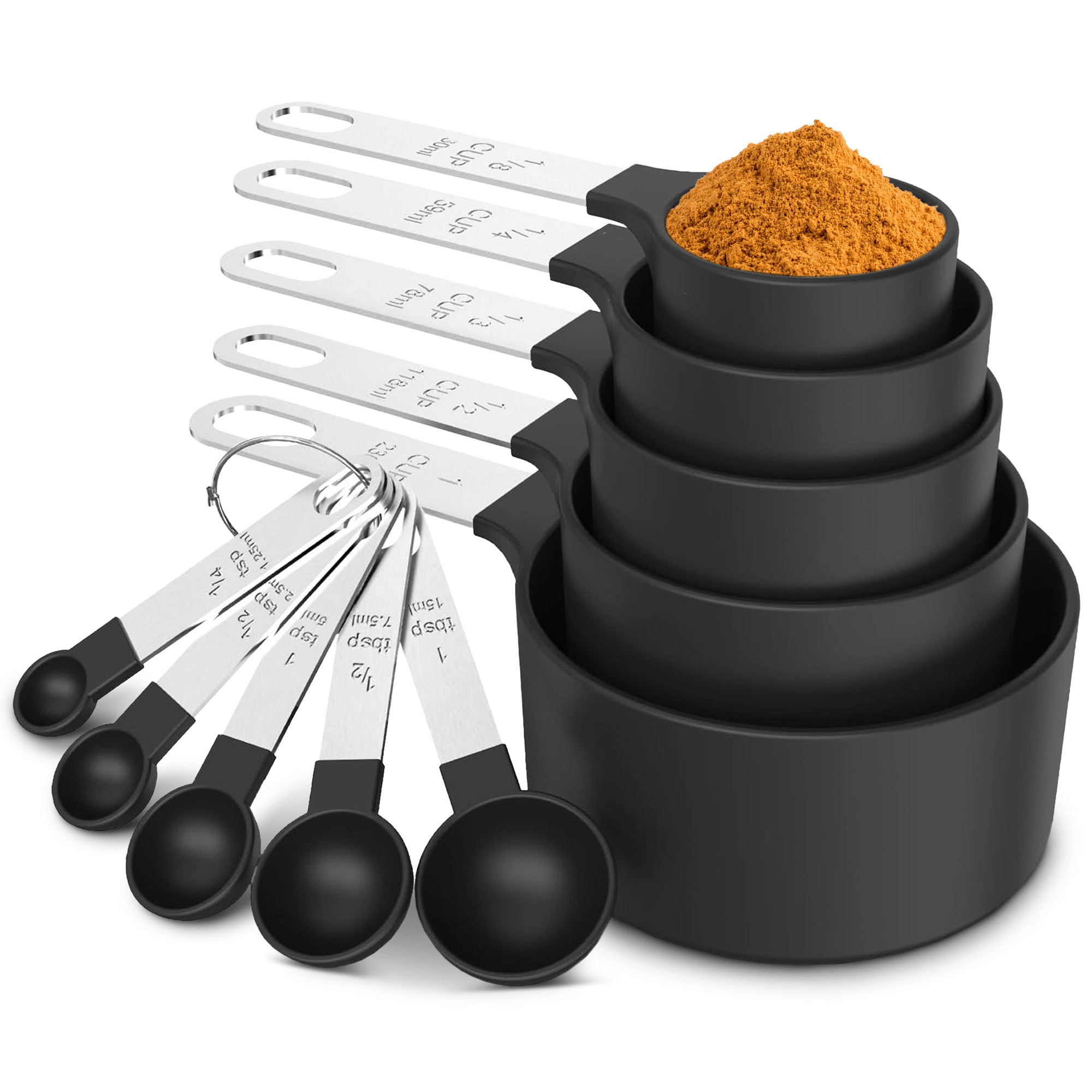 Cheer Collection Measuring Cups and Spoons Set, 10 Piece Kitchen Essentials