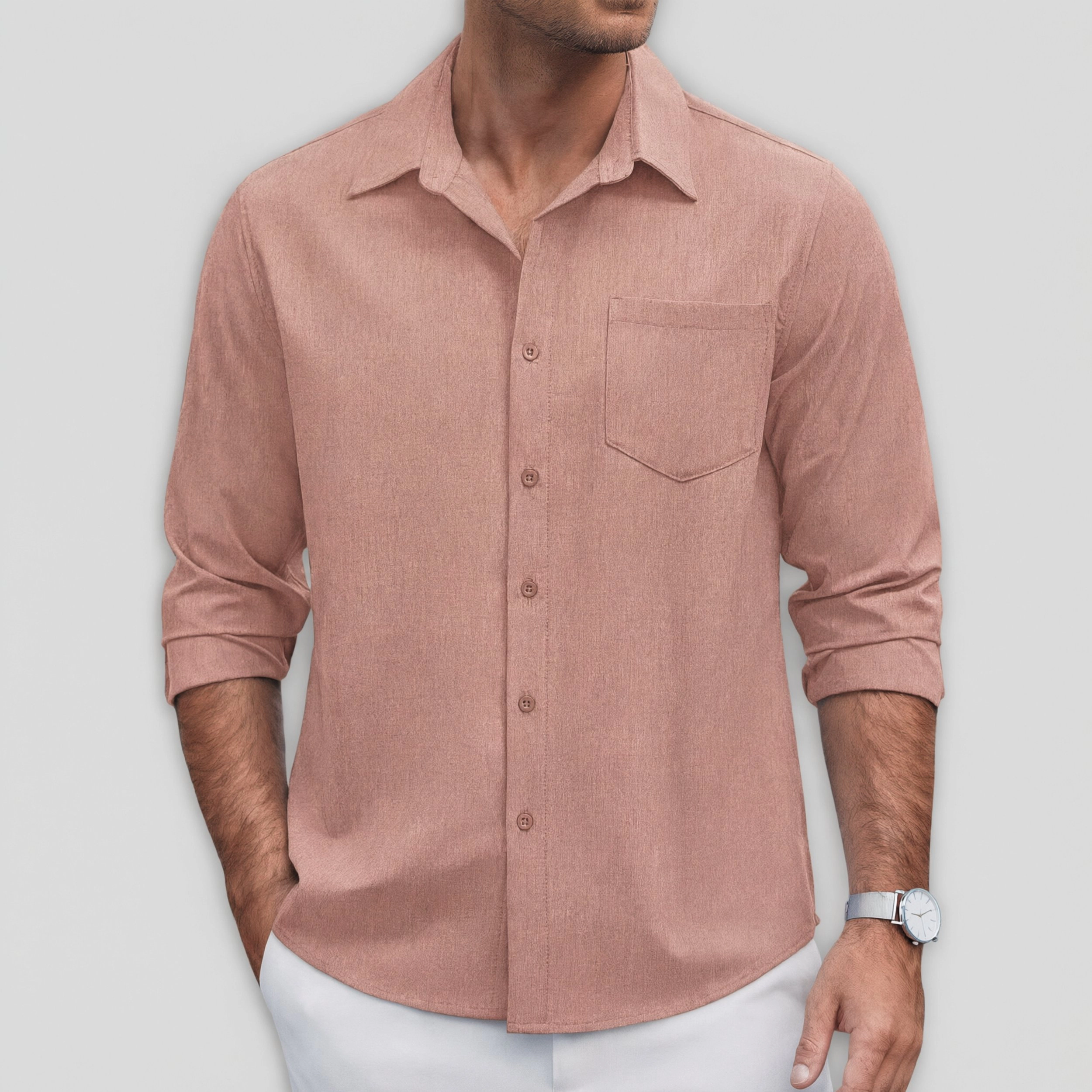 COOFANDY Mens Casual Long Sleeve Button Down Shirt Classic Collar Chest Pocket Tops