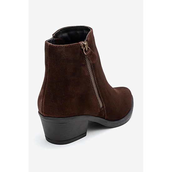 Forever & Always Womens Jayer Leather Double-Zip Block Heel Boots