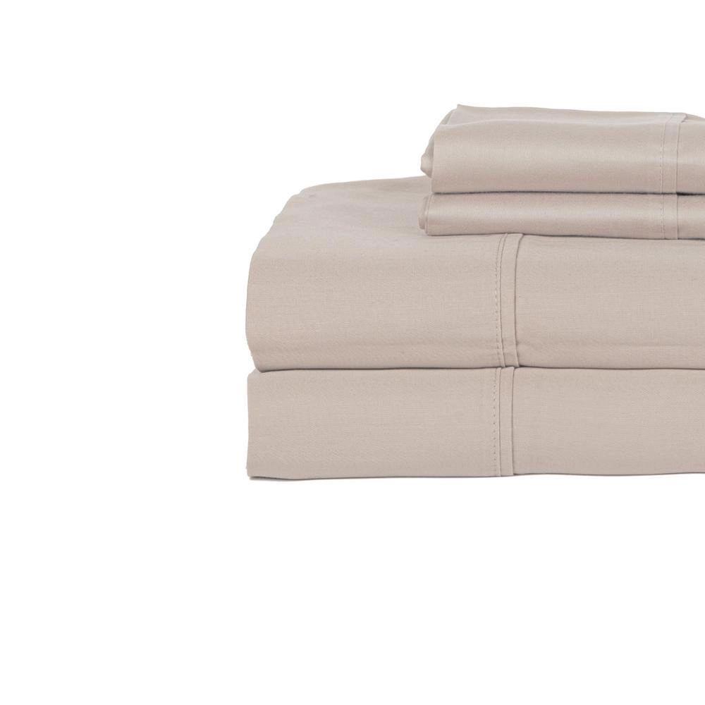 Castle Hill London Thread Count Cotton Sateen Sheet Set Deep Pocket - Queen