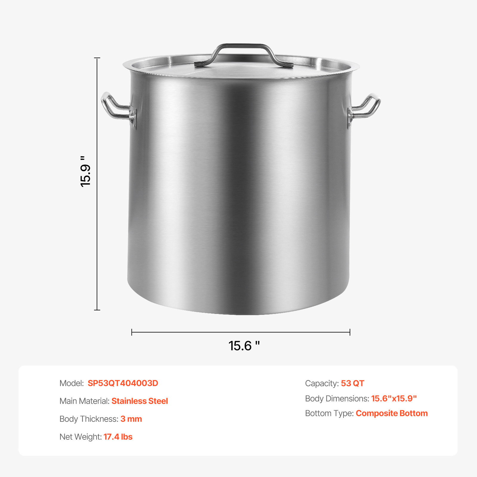HONGGE Stainless Steel Stockpot Large Cooking Pots Cookware Sauce Pot with Basket Lid and Handle Heavy Duty Commercial