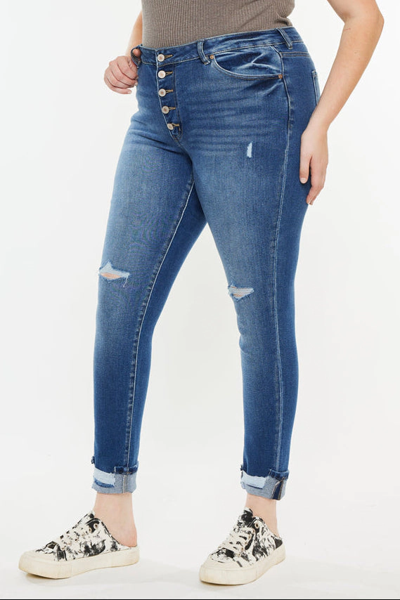 KanCan Women's Plus High Rise Ankle Skinny Jeans Dorah
