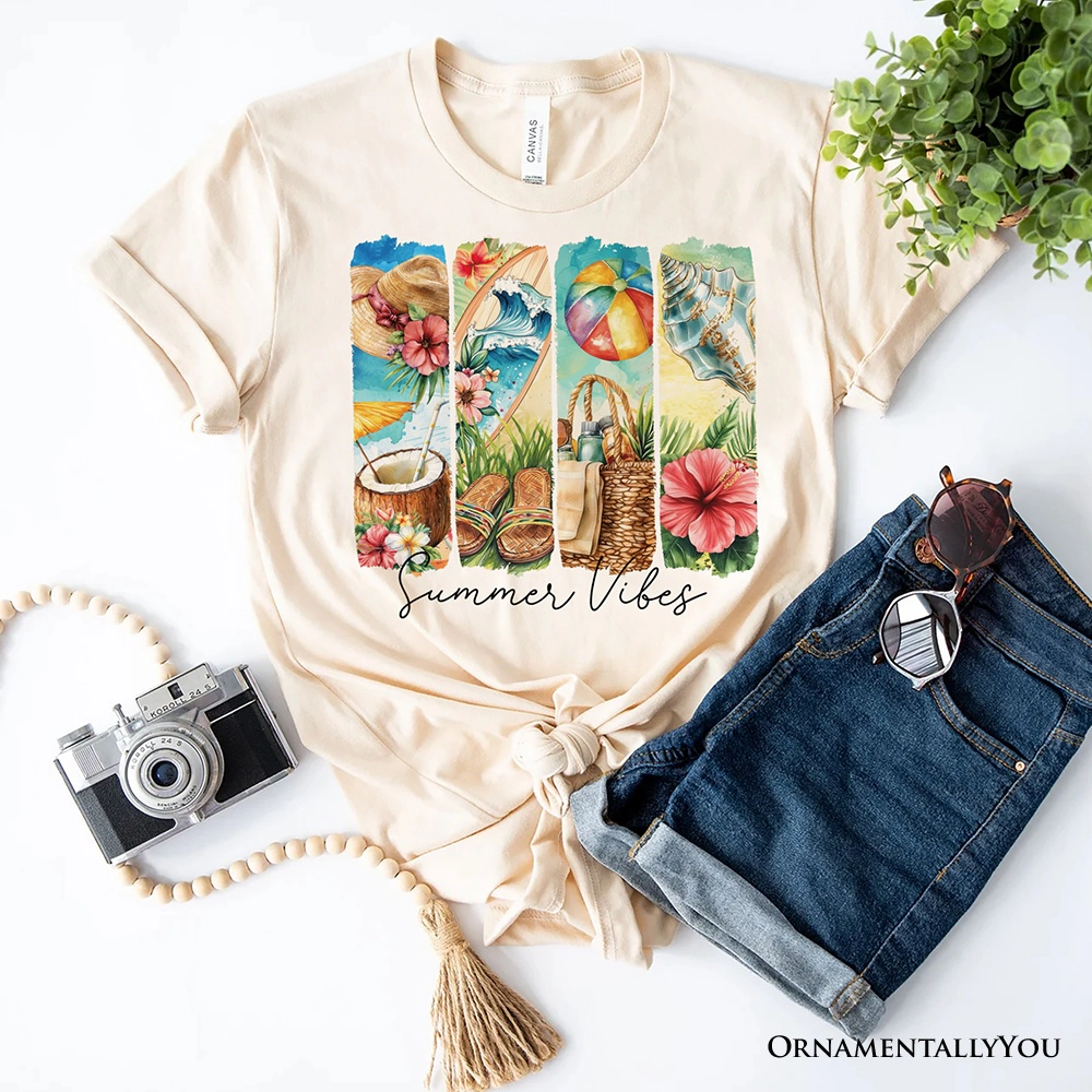 OrnamentallyYou Womens Summer Vibes T-Shirt