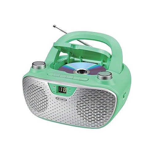 Jensen Portable Stereo CD Player with AM/FM Radio CD-485-GRN