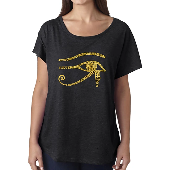 LA Pop Art Women's Dolman Word Art Shirt - Egypt
