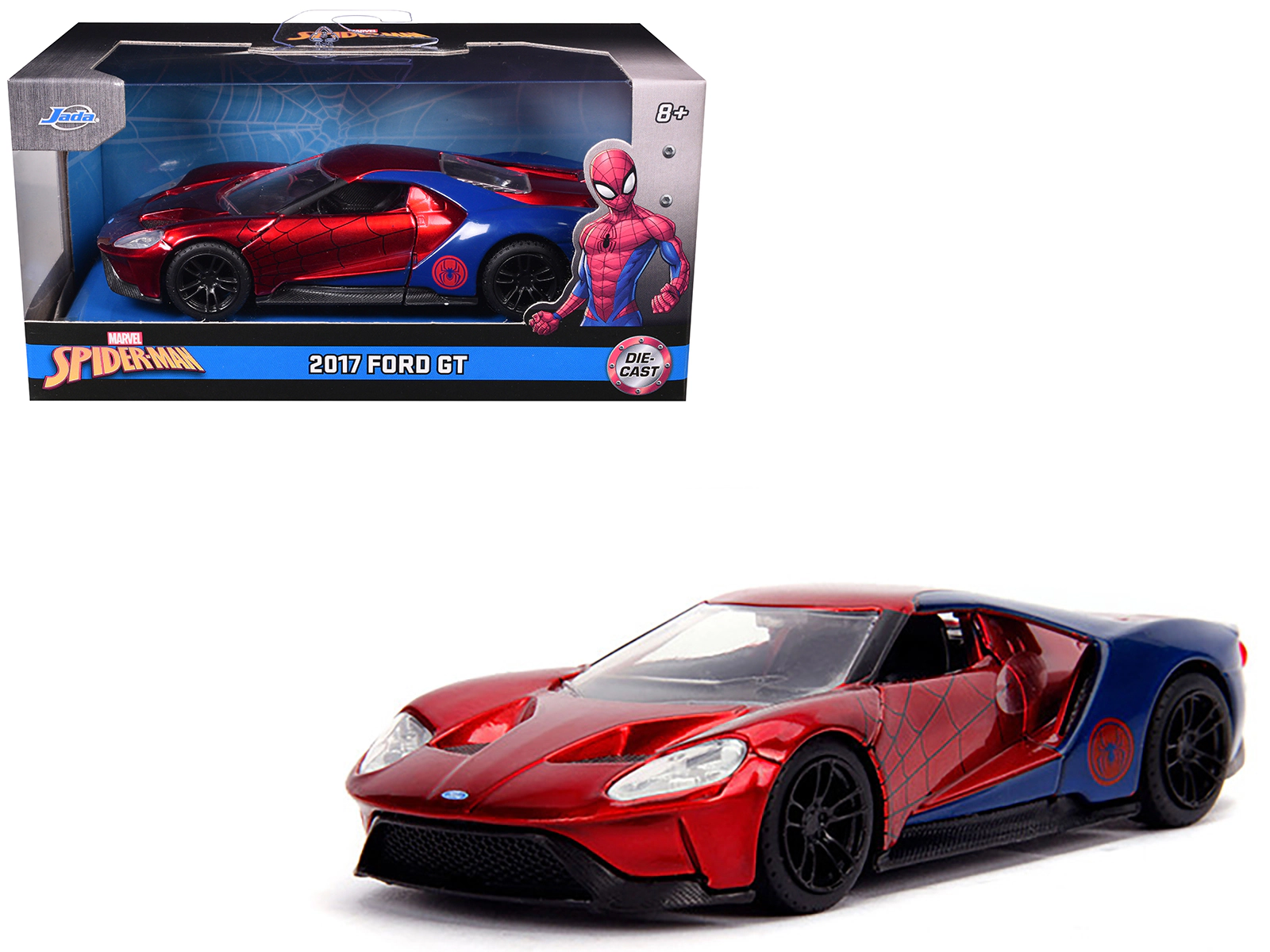 Jada 2017 Ford GT "Spider-Man" Theme "Marvel" Series 1/32 Diecast Model Car by Jada