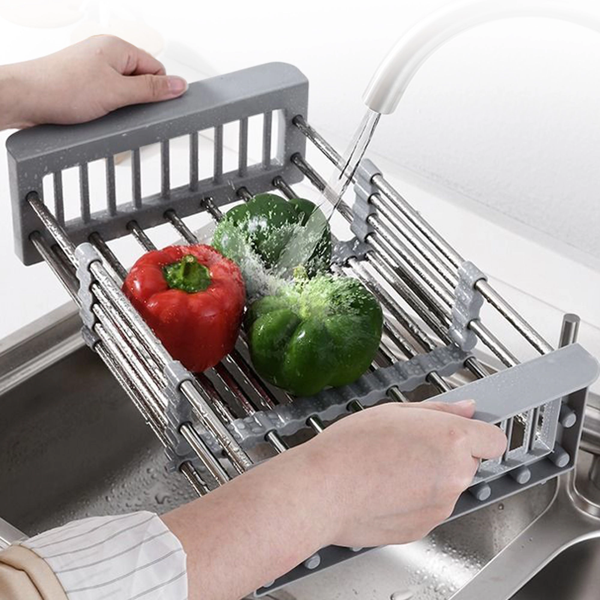 Cheer Collection Over The Sink Retractable Drying Rack and Strainer