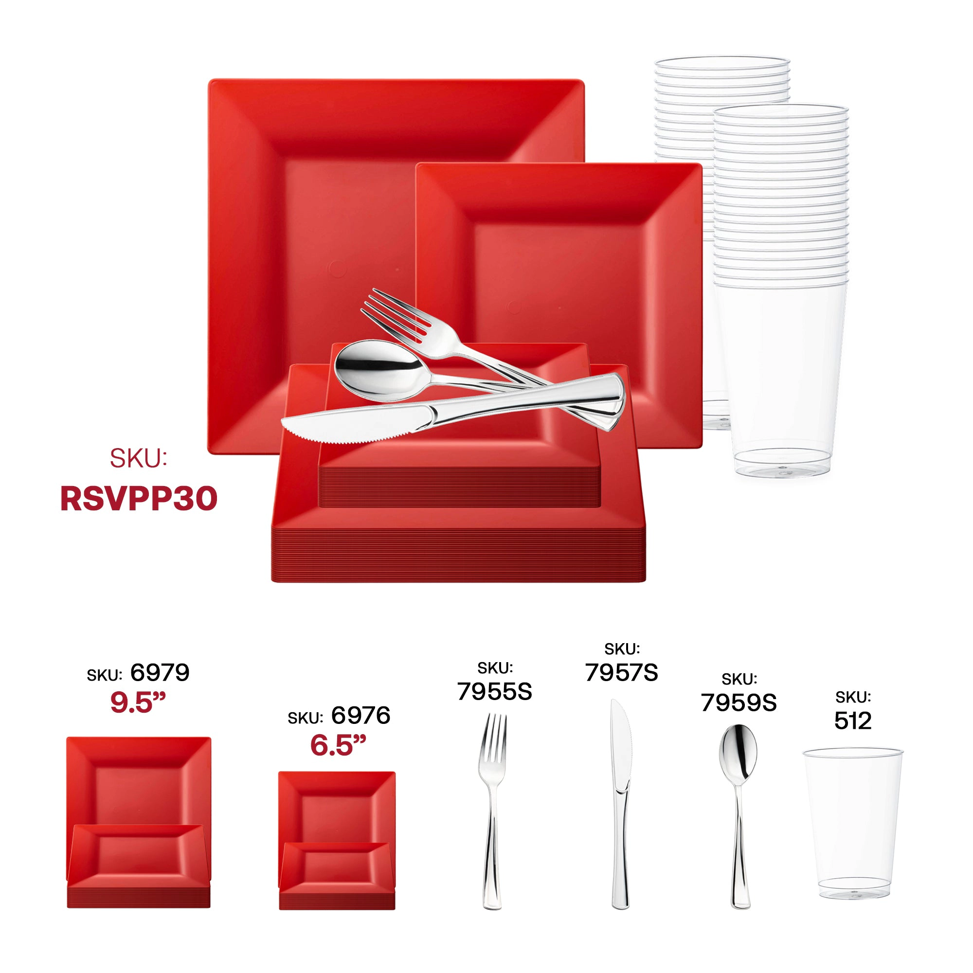 Smarty Had A Party Square Plastic Wedding Value Set