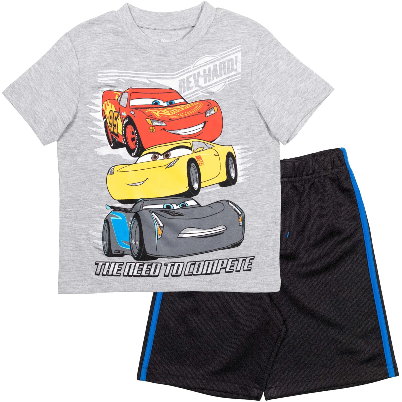 Disney Cars Lightning McQueen Boys' Racing 2-Piece T-Shirt and Shorts Set