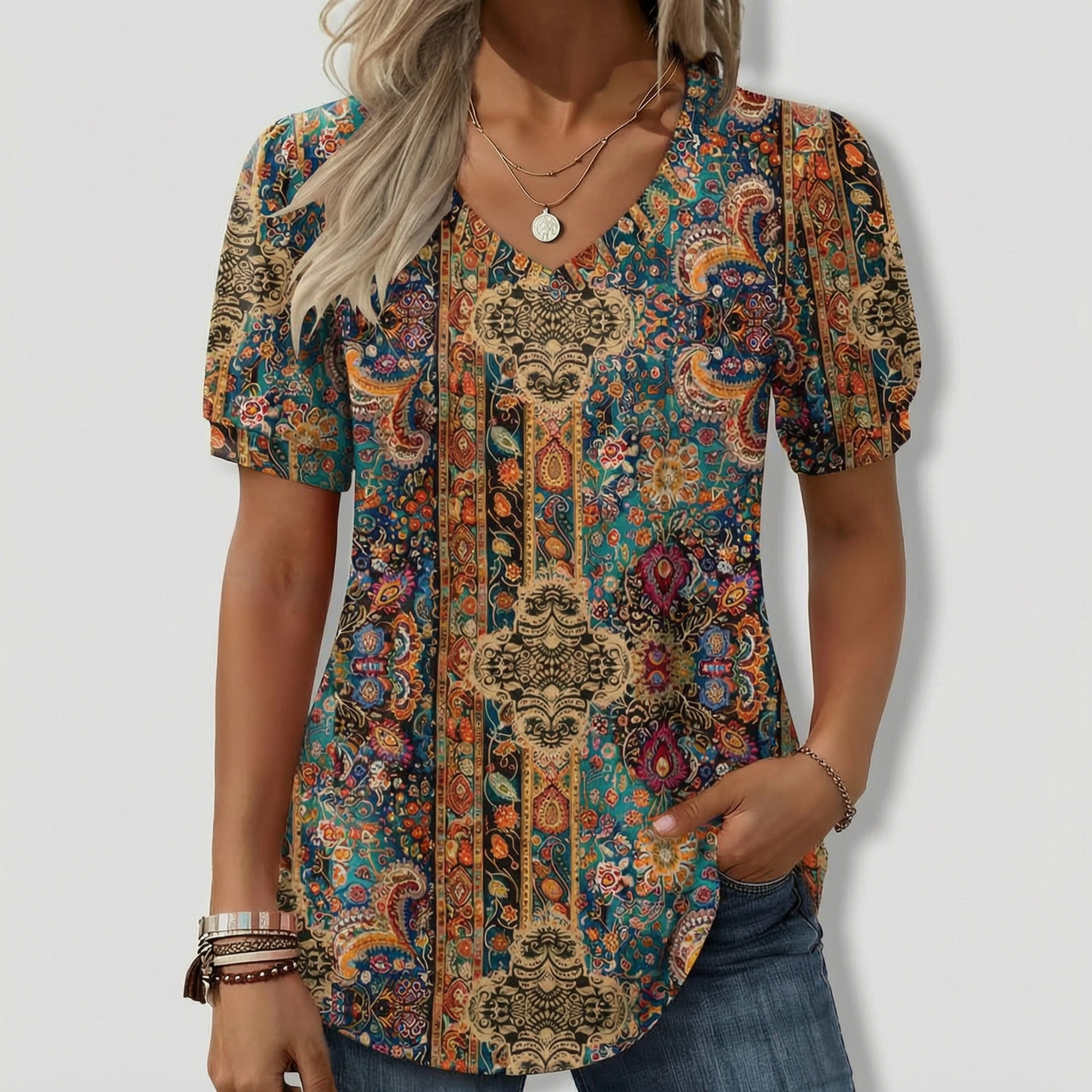 Zeagoo Women's Leopard Print Long Sleeve Loose Pleated Tunic Blouse
