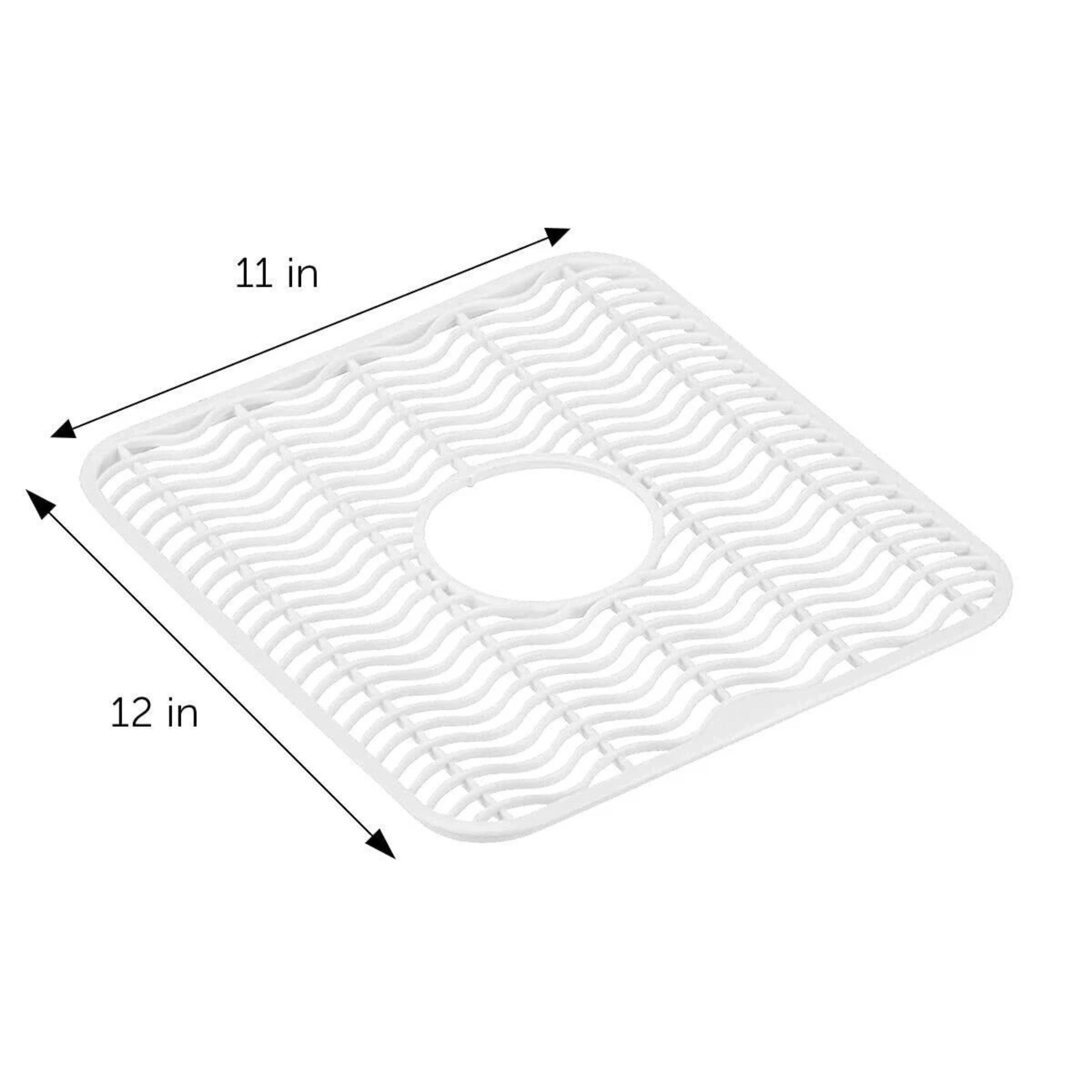 Home Collection Sink Protector Mats with Center Drain Cutout 12 x 11 Inch Pack of 2