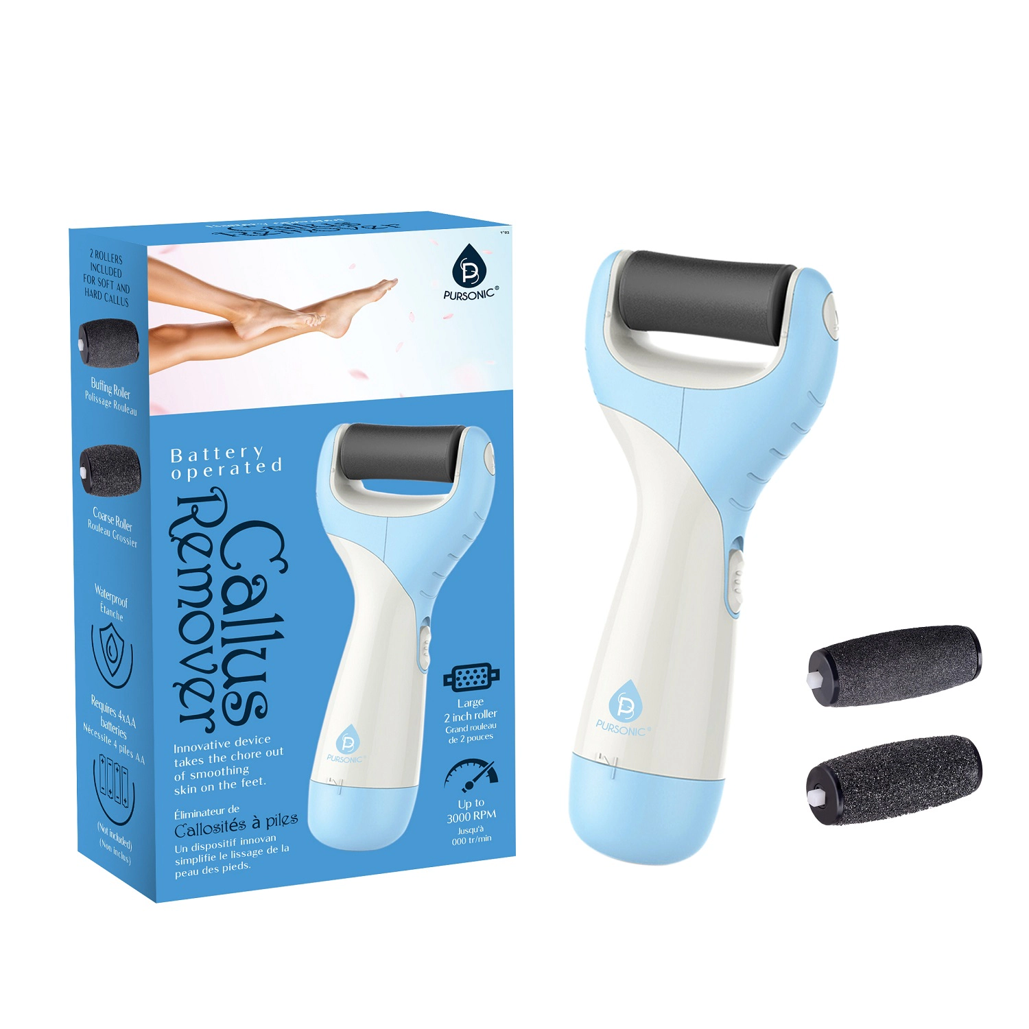 Pursonic Unisex Professional Foot Care & Callus Removal Tool Pedi Perfect Battery Operated File