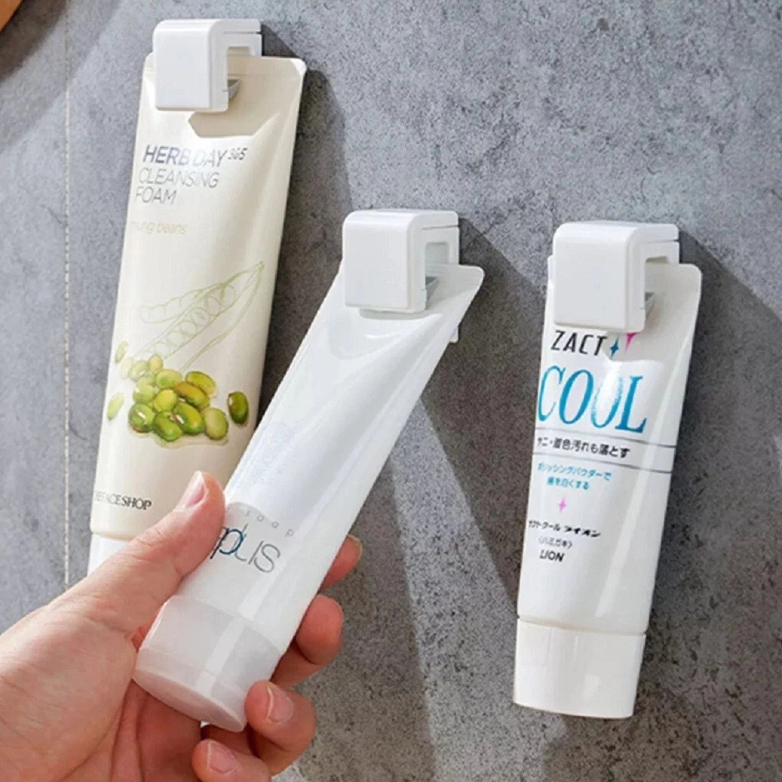 Home Collection Pack of 4Toothpaste Clip Holder Wall Mount Tube Squeezer Rack