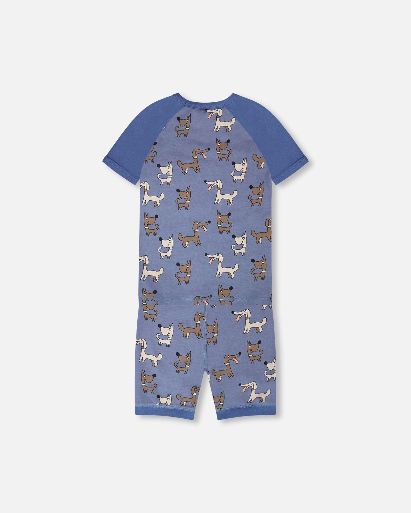 Deux par Boys Organic Cotton Two-Piece Pyjama Set Blue Dog Print