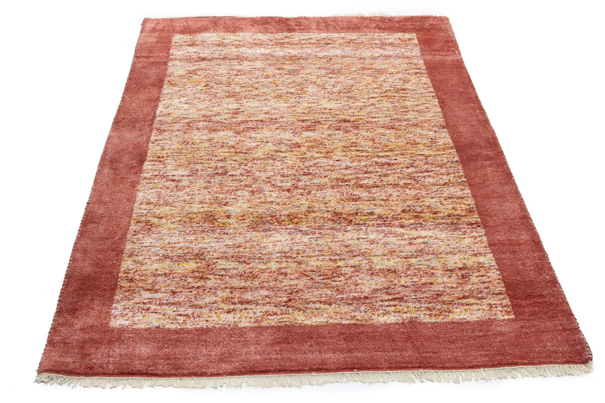Magic Rugs Maroon Red Border Tribal 4'6X6'5 Indo-Gabbeh Oriental Rug