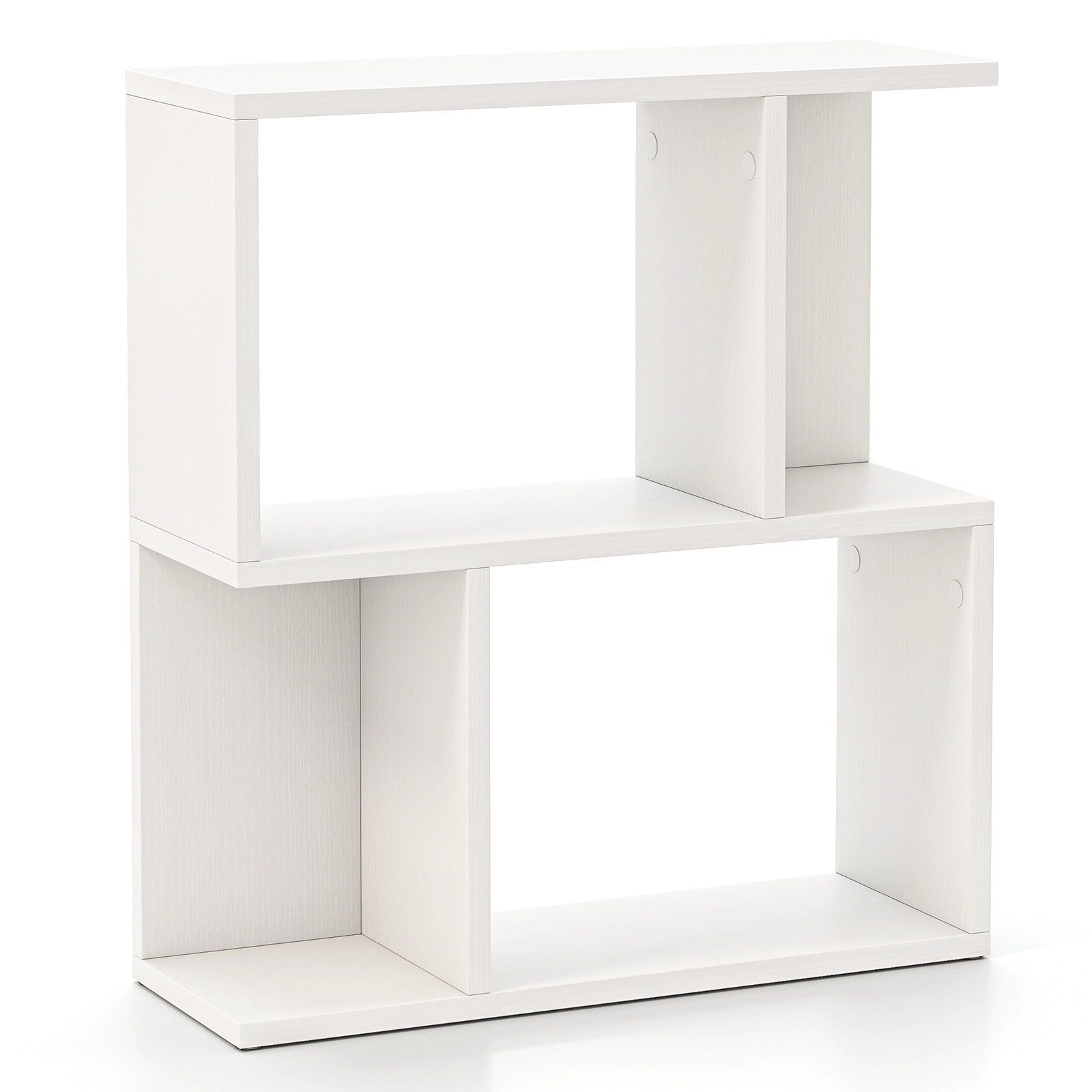 SUGIFT 3-Tier White 22-in Narrow Bookshelf Side Table with Display Shelves for Small Spaces and Bedroom