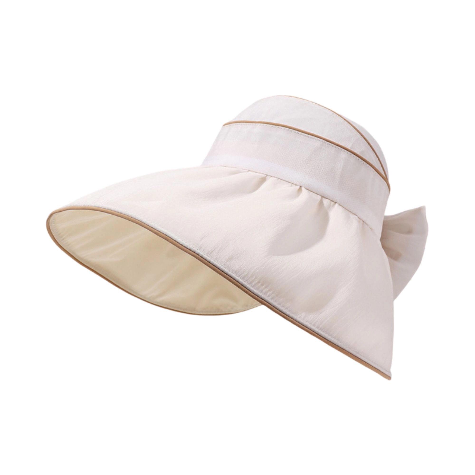 Anna-Kaci Womens Wide Brim Sun Hat Breathable Summer Beach with Bow Detail and Ponytail Opening