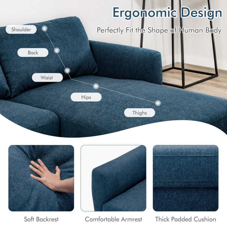 Hivvago Modern L-Shaped Sectional Sofa with Chaise and Solid Wooden Legs
