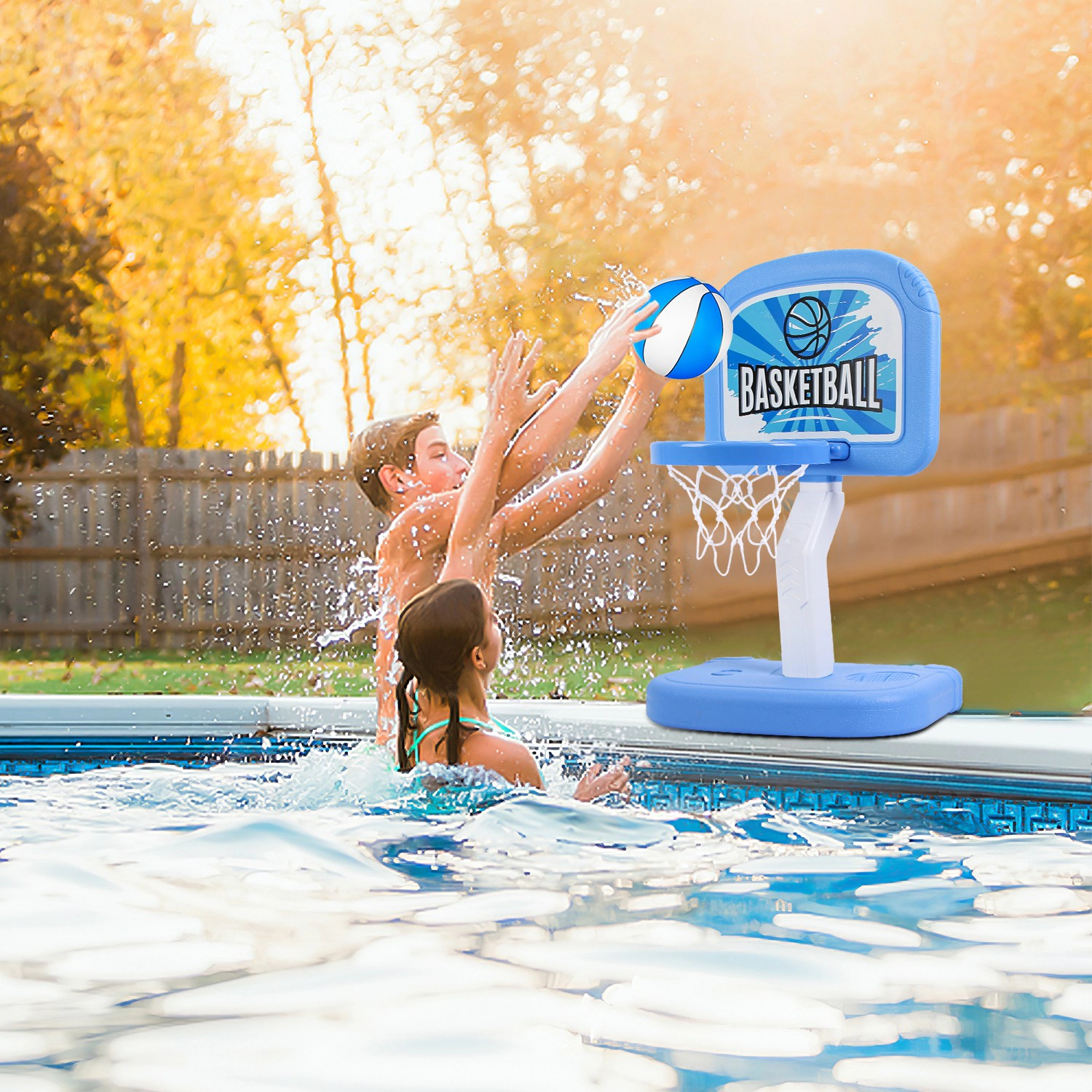 GBruno 2-in-1 Adjustable Poolside Basketball Set