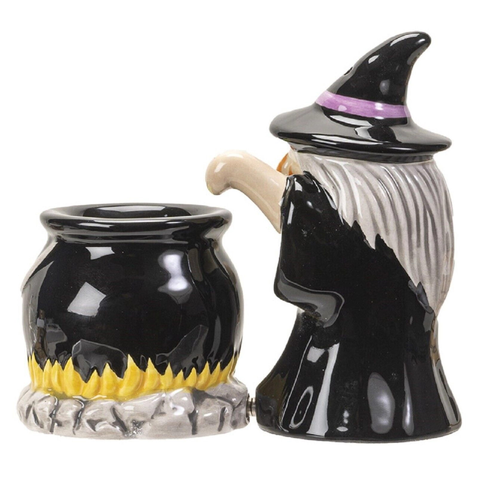 Pacific Giftware Witch and Cauldron Magnetic Salt and Pepper Shaker Set 2.2 Inch