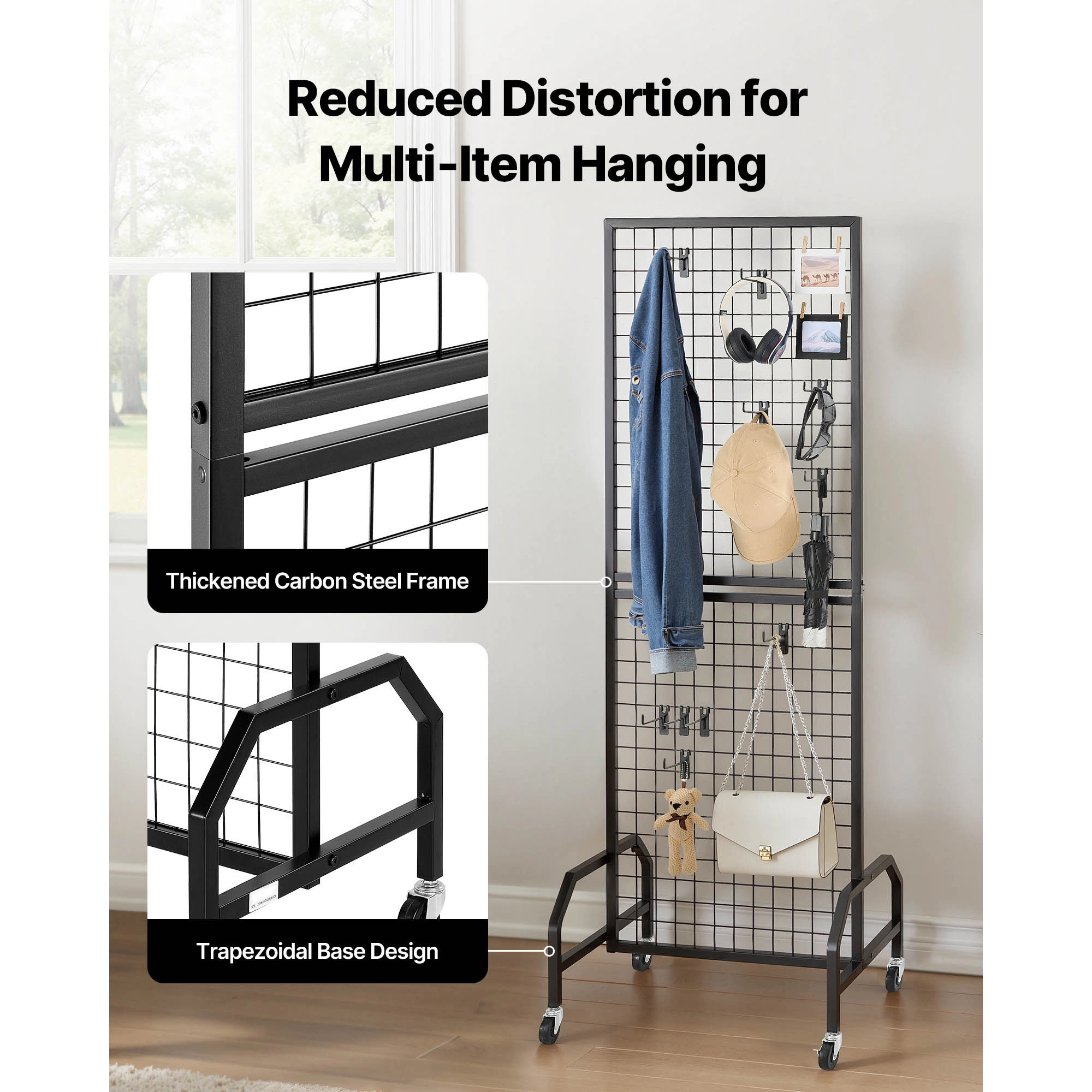 HONGGE Grid Wall Wire Grid Panels Display Art Display with and Hooks Gridwall for Craft