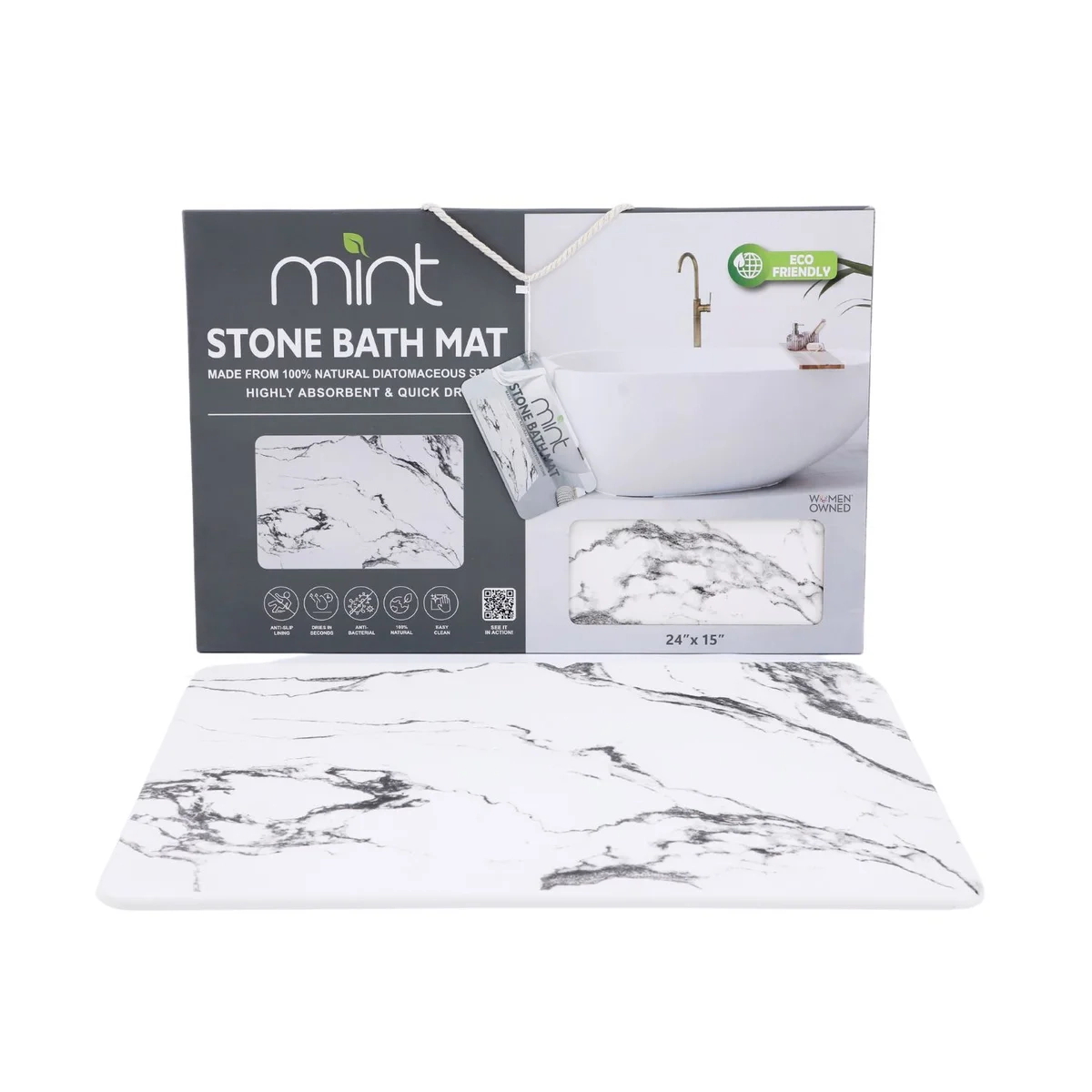 Mint Diatomaceous Quick Drying Stone Bath Mat