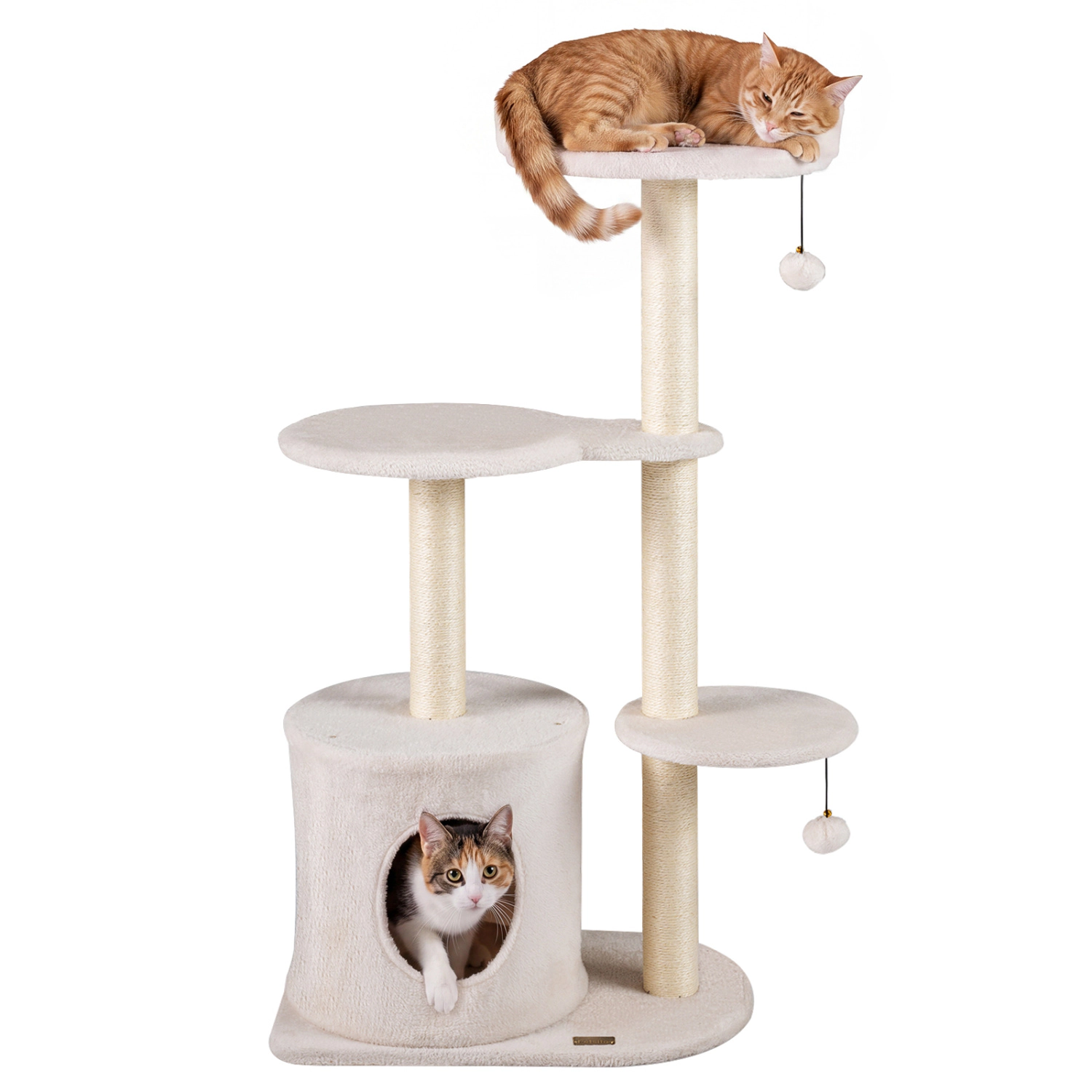 LJG 43" Cat Tree for Indoor Cats with Comfy Plush Perches and Sisal Scratching Posts