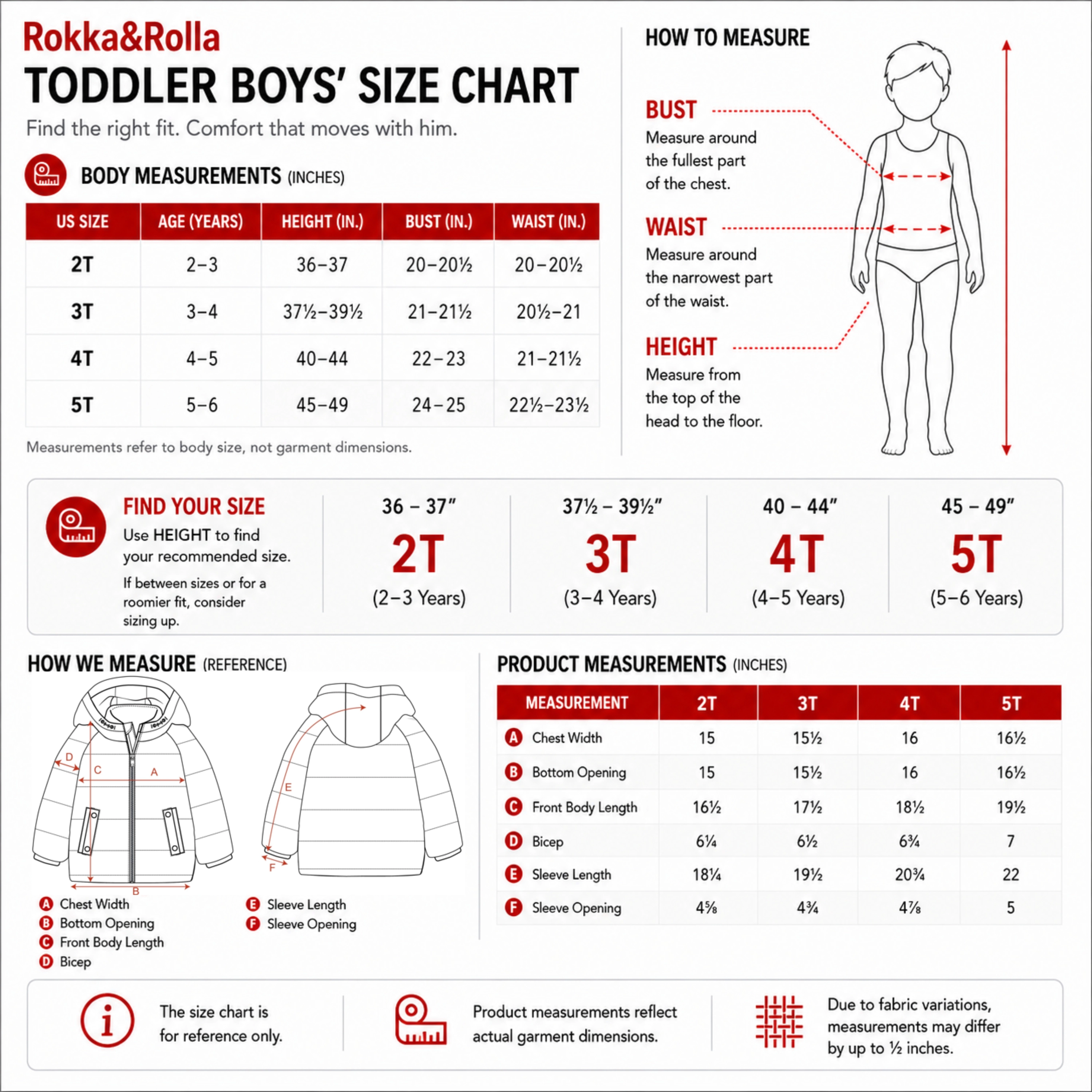 Rokka&Rolla Toddler Boys Ethan Borg Lined Hooded Puffer Jacket