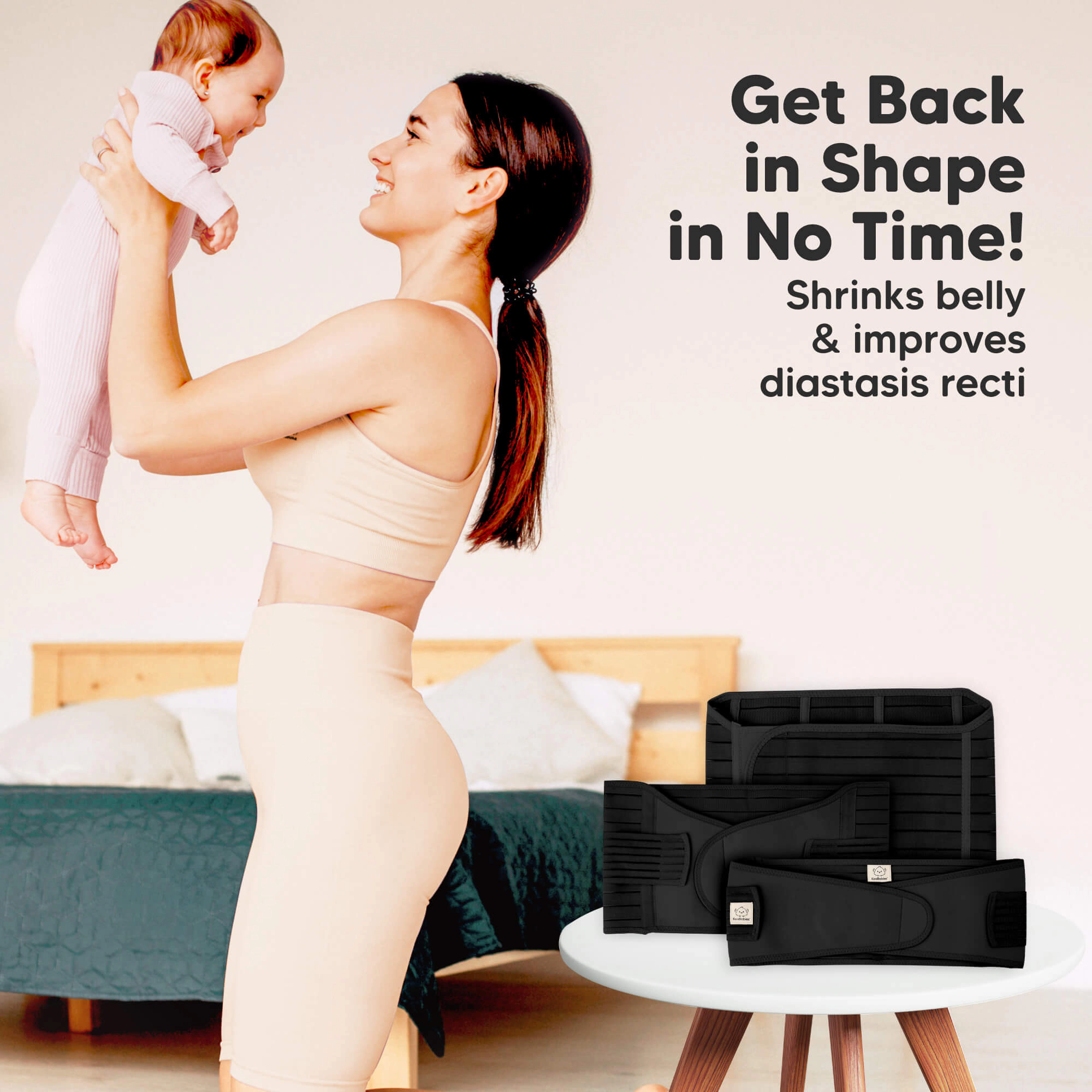 KeaBabies 2-Pack Revive 3-in-1 Postpartum Recovery Support Belt