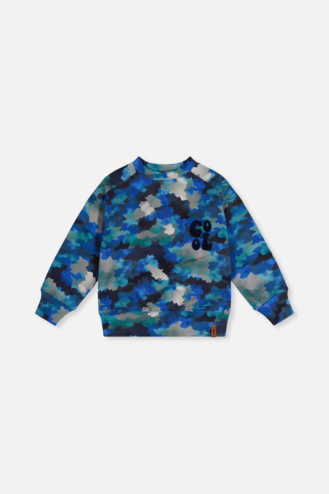 Deux par Boys Fleece Camouflage Sweatshirt with COOL Graphic