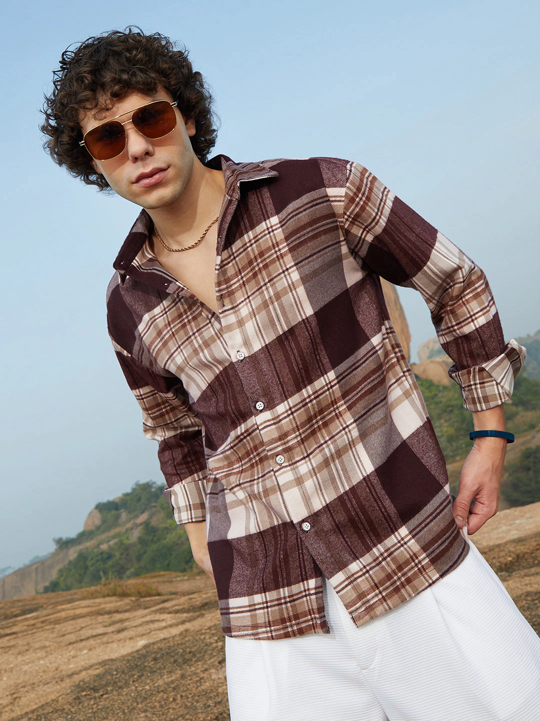 Cahoot Men's Plaid Oversized Shirt