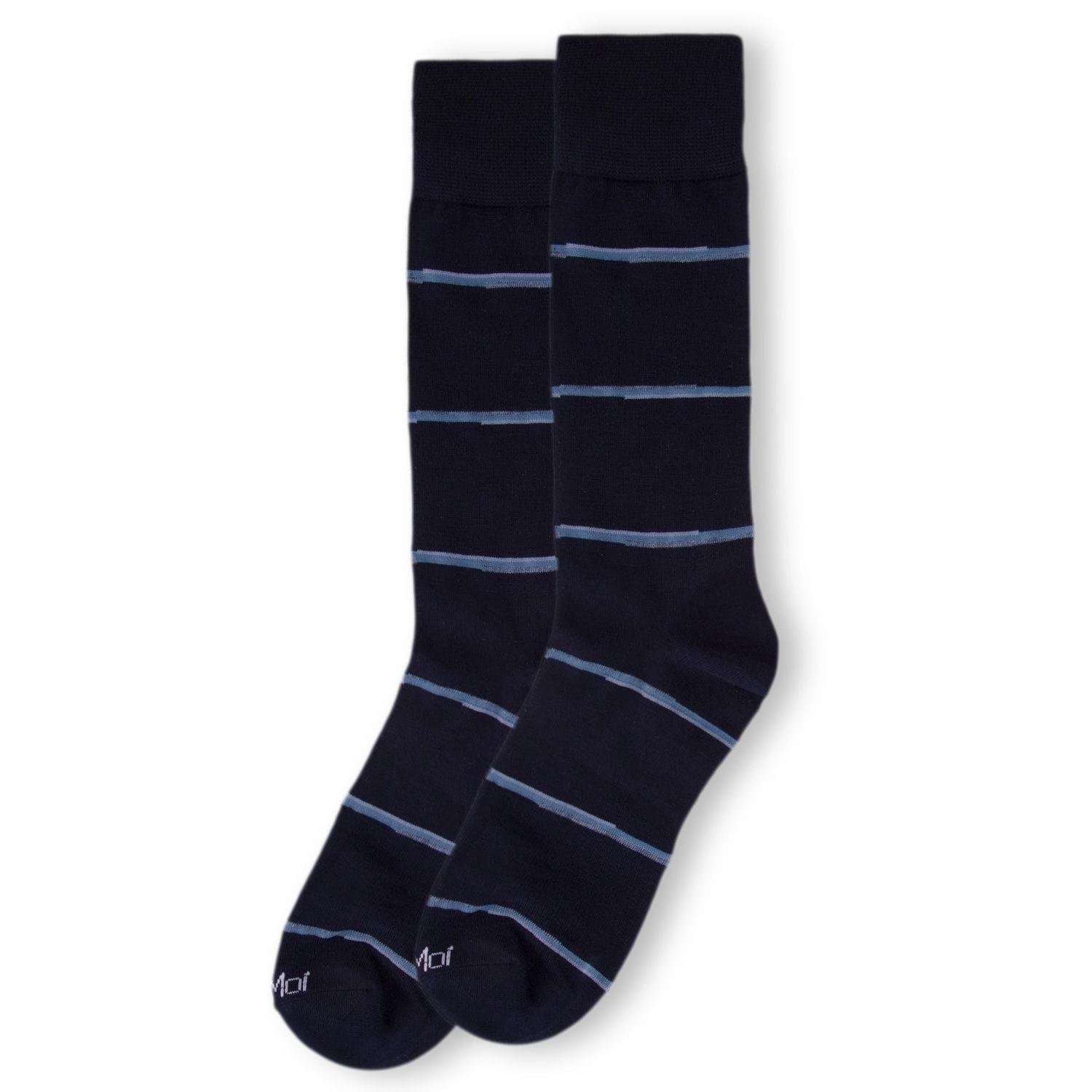 Memoi Men's Spacedye Stripe Bamboo Dress Crew Socks