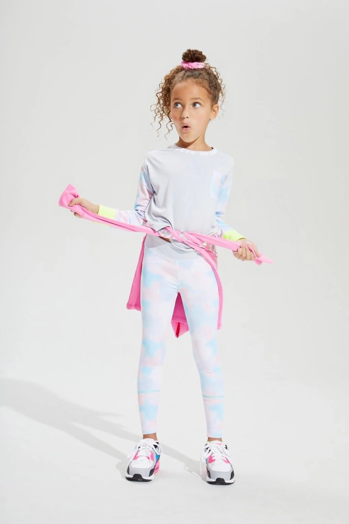 Rockets of Awesome Active Pastel Clouds Leggings for Girls