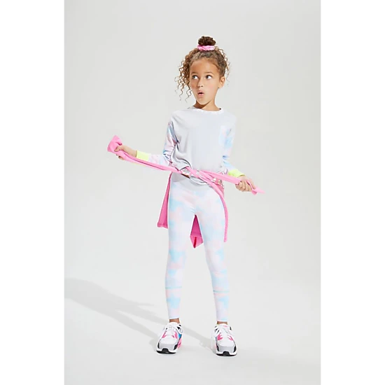 Rockets of Awesome Active Pastel Clouds Leggings for Girls