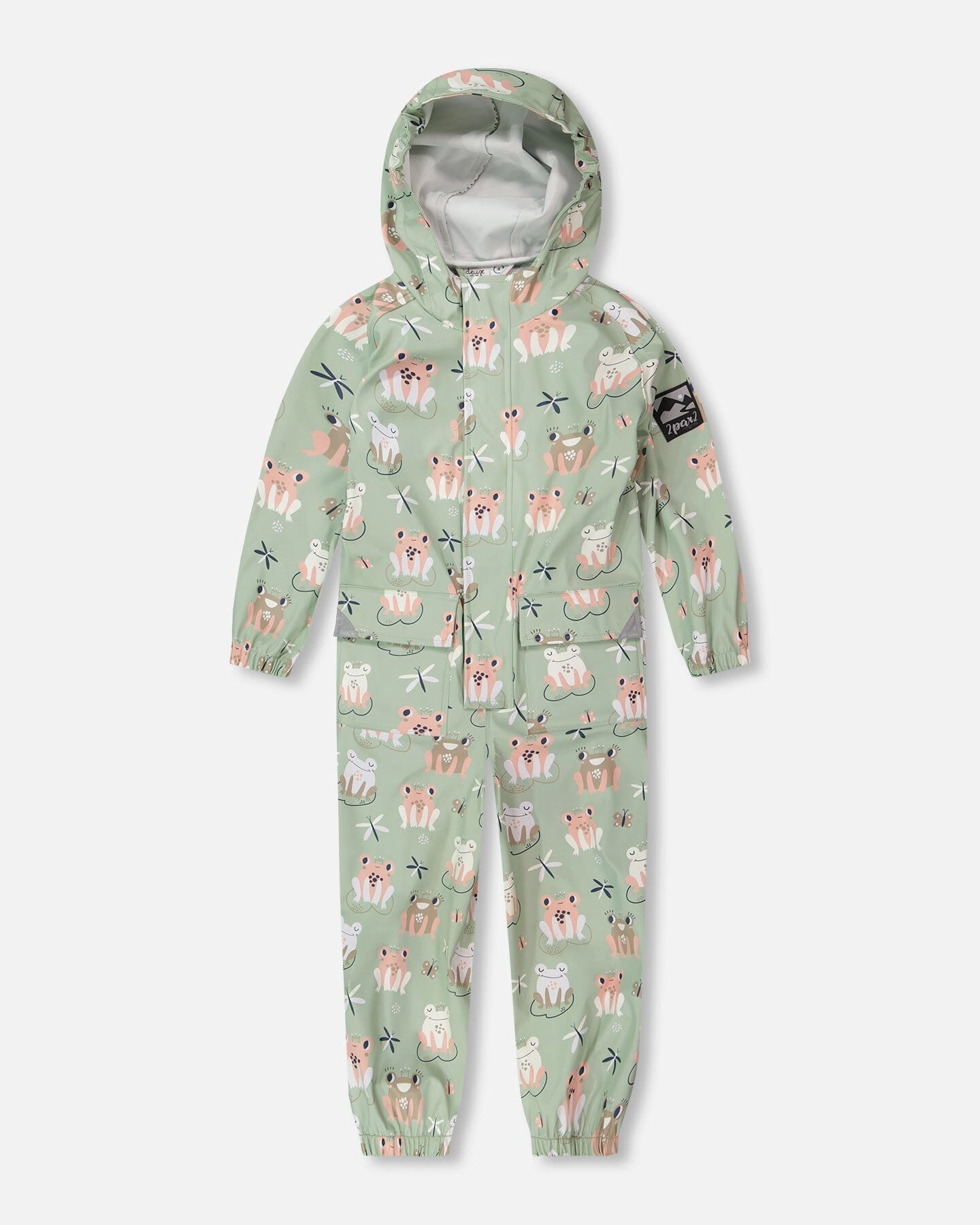 Deux par Girls Rain One-Piece Polyurethane Frog Print