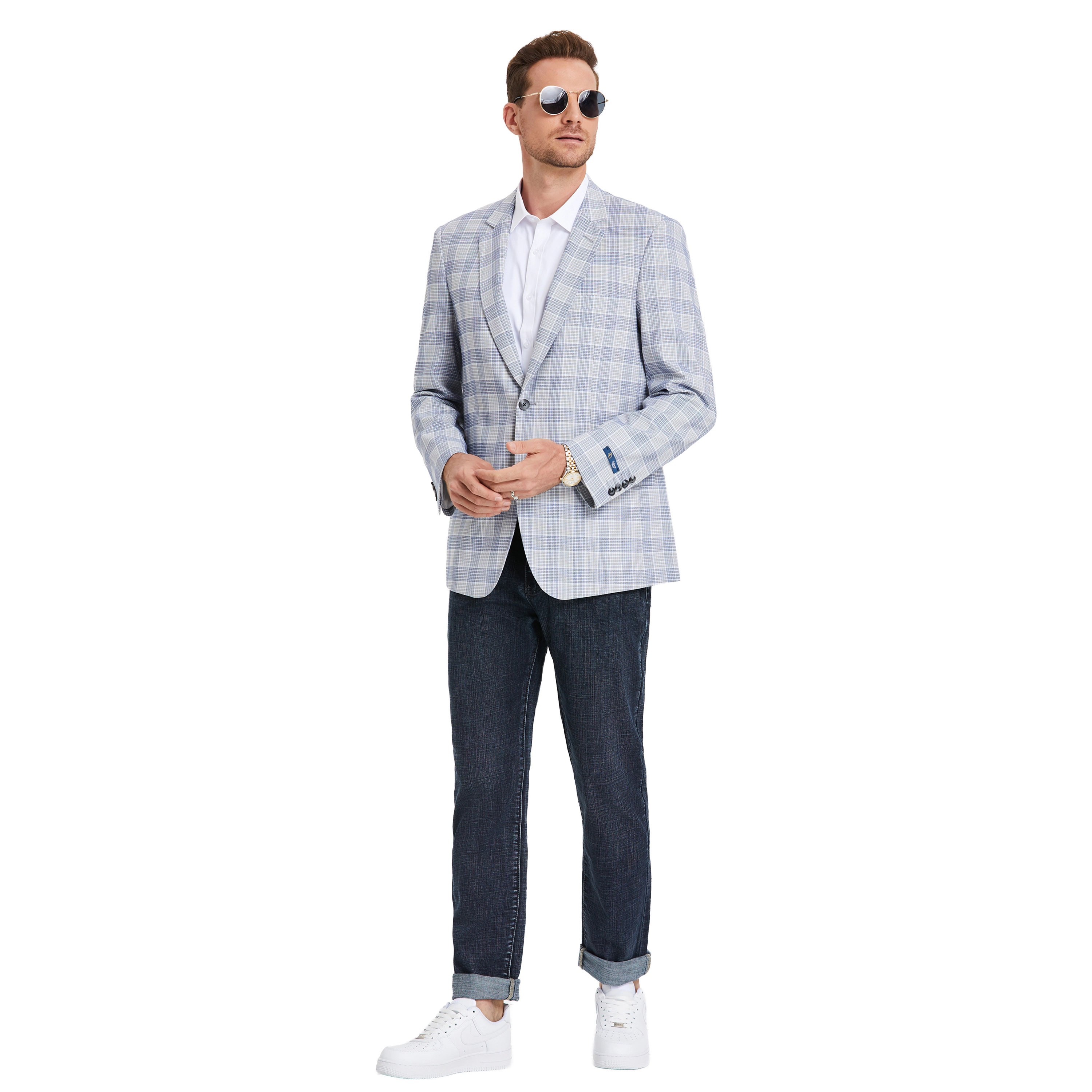 Zegarie Mens Regular Fit Plaid Sport Coat